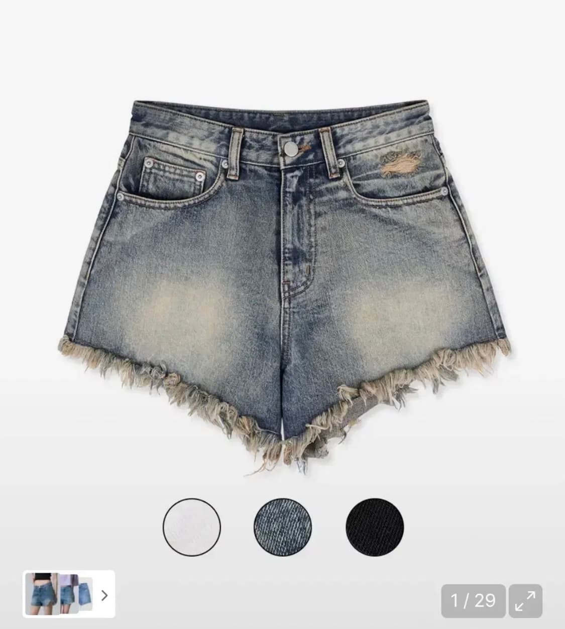 네이키드서프클럽 레터링 데님 숏팬츠 반바지 상품이미지1