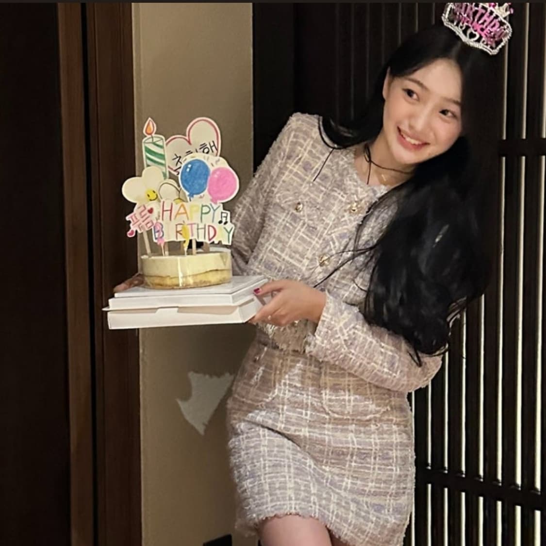 마리마켓 라벤다 생일 크롭 트위드자켓 55-66 새상품 상품이미지3