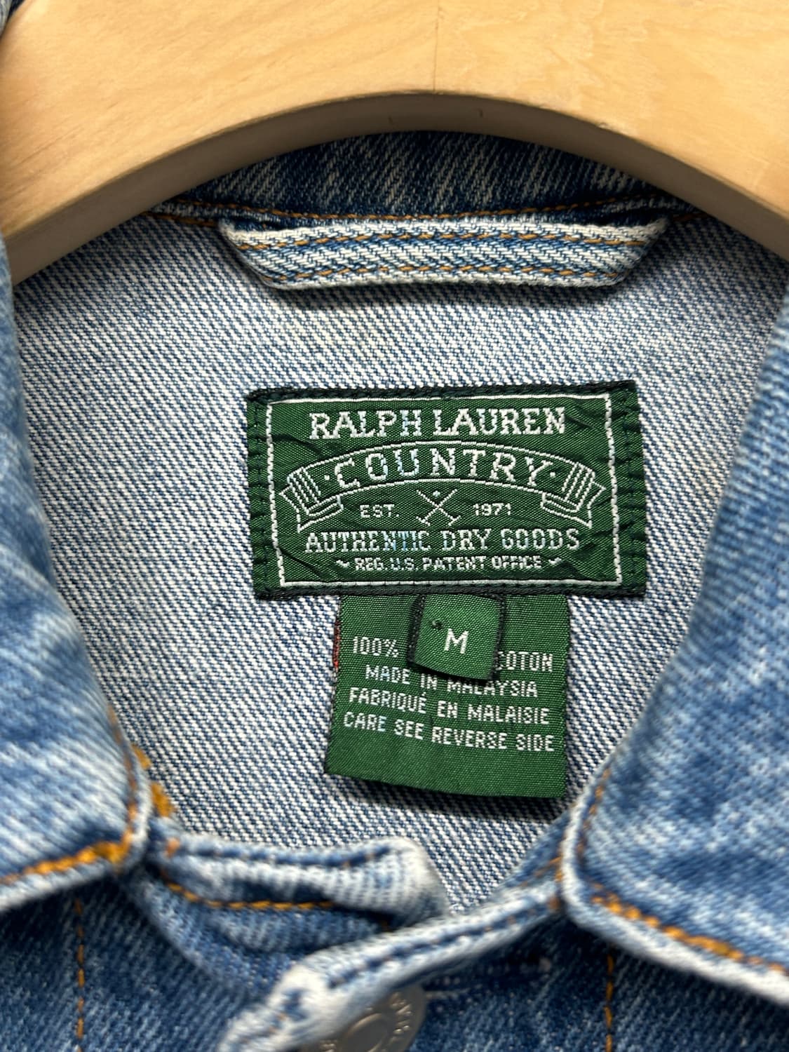 90s USA 폴로 랄프러렌 컨트리 성조기 데님 자켓 상품이미지8