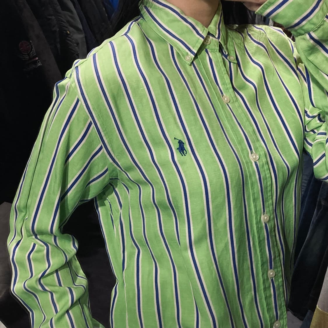 [IM]폴로 랄프로렌 버티컬 스트라이프 라임그린 셔츠 상품이미지6