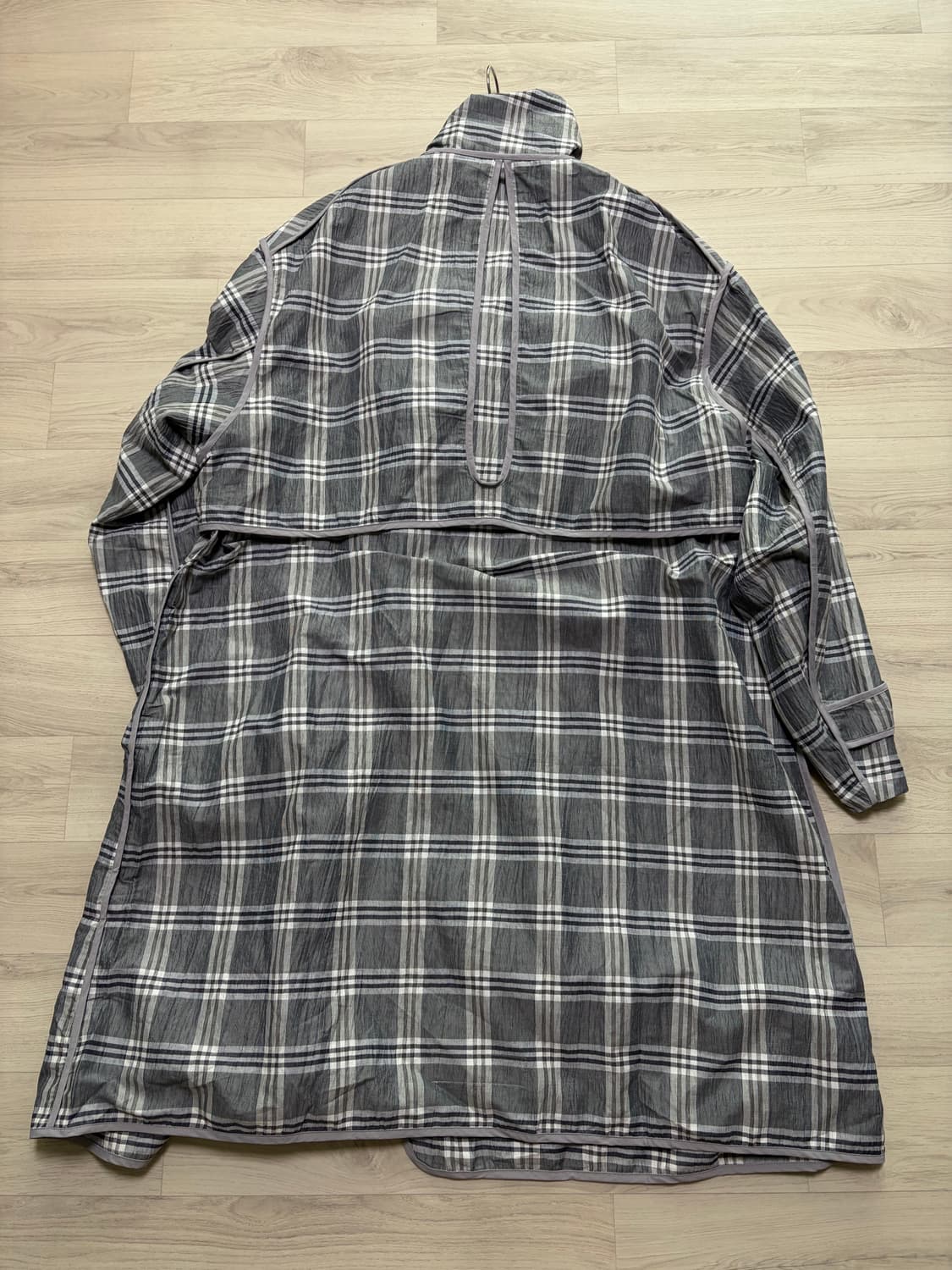 ODS 올리브드랩서비스 에어트랜치 체크 L사이즈 판매 상품이미지3