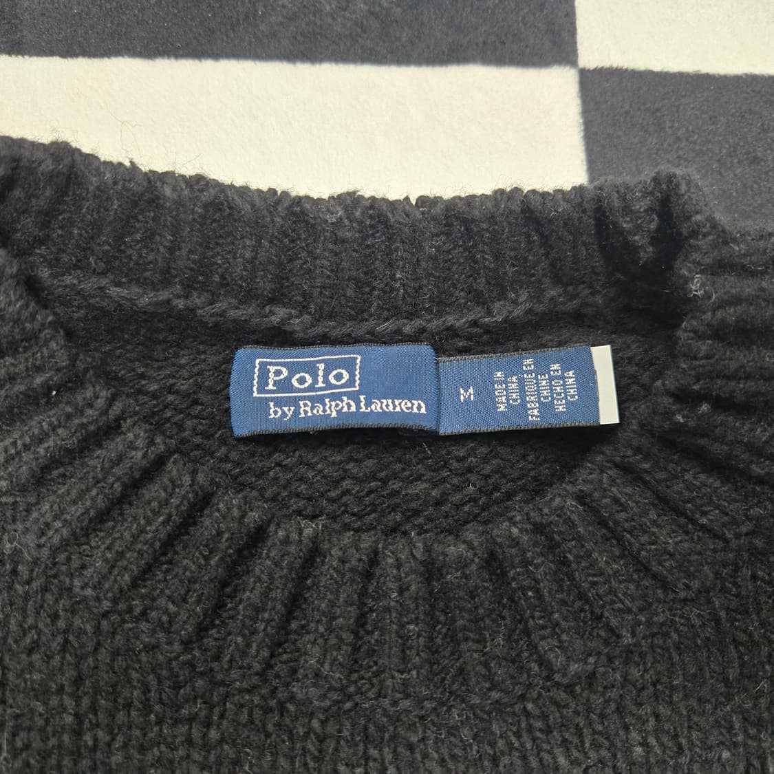 M 폴로랄프로렌 로고 크루넥 스웨터 블랙 상품이미지3