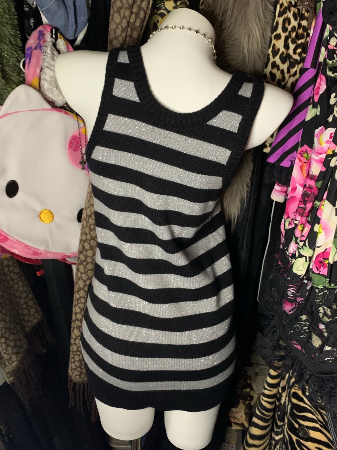 y2k 쇼콜라st 펑크 단가라 포켓 니트원피스 상품이미지3