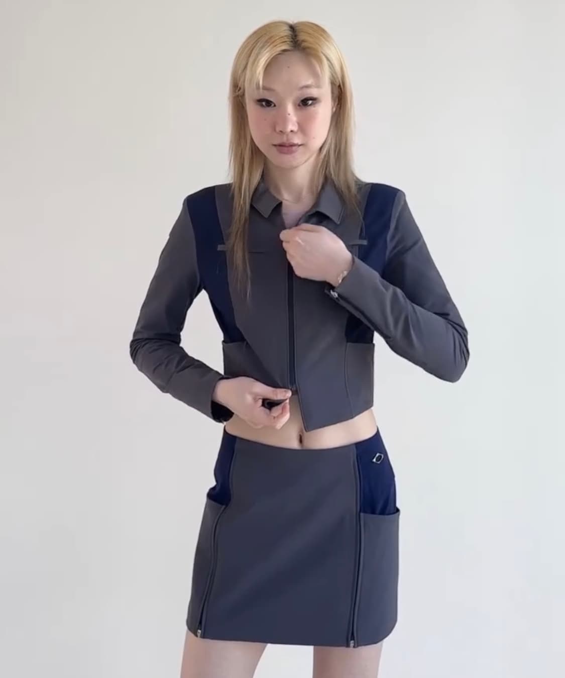 미스치프 슬릿 지퍼 스커트 M 상품이미지1