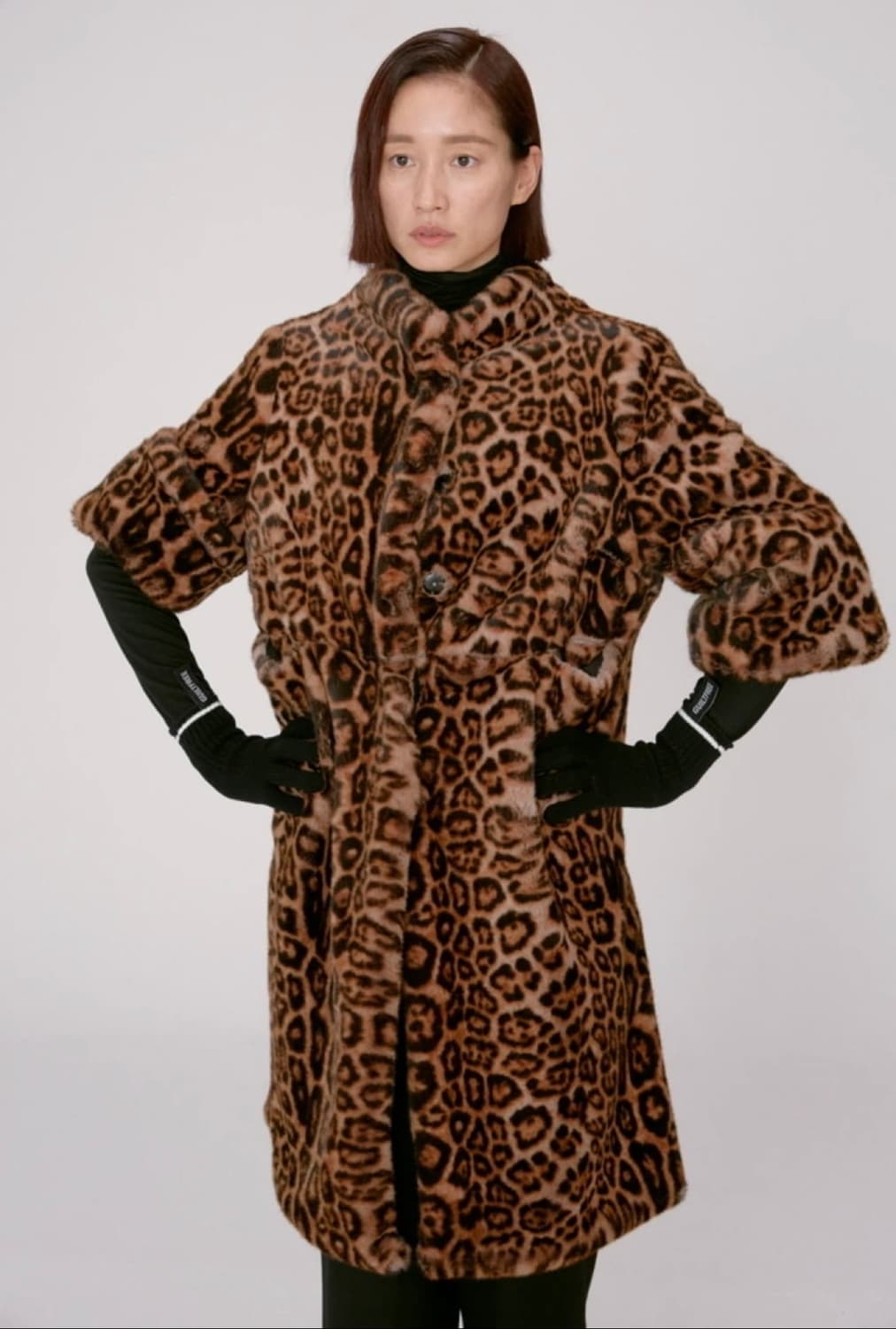 길트프리 GUILTFREE 블랙 에코퍼 코트 상품이미지8