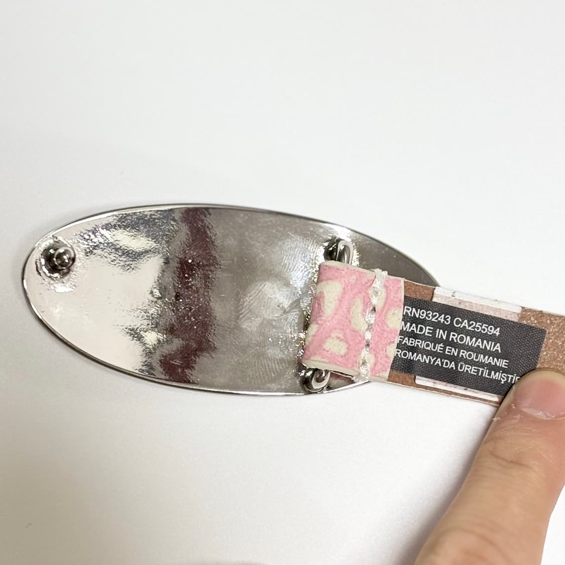 디젤 B-1DR 핑크 레오파드 카프 레더 슬림 벨트 상품이미지4