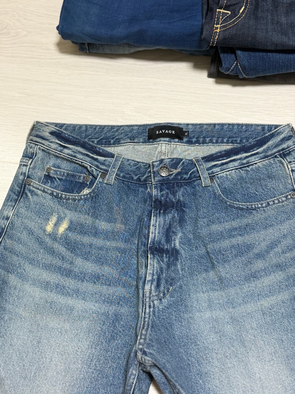세비지) Bootcut Fit Denim Jeans - Blue 새상품 상품이미지3