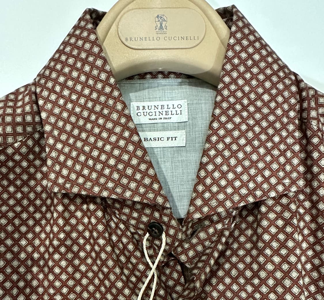 브루넬로 쿠치넬리 브라운 코튼 셔츠 XL 상품이미지3