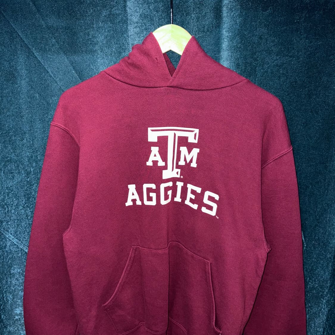 (S) 00s 러셀 버건디 프린팅 후드티 상품이미지2