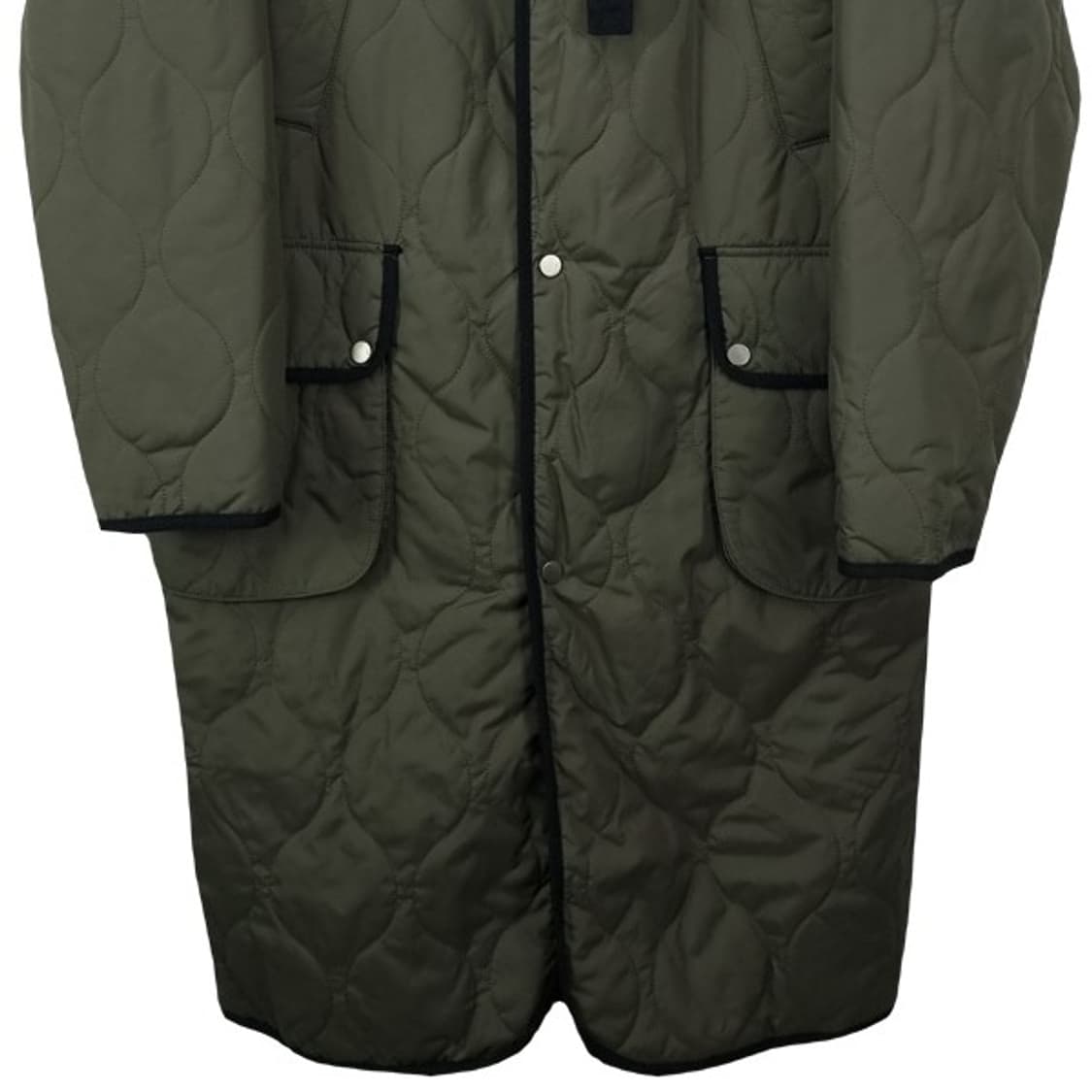 [일꼬르소] 오버핏 퀄팅 후드 코트 카키 M19669 상품이미지5