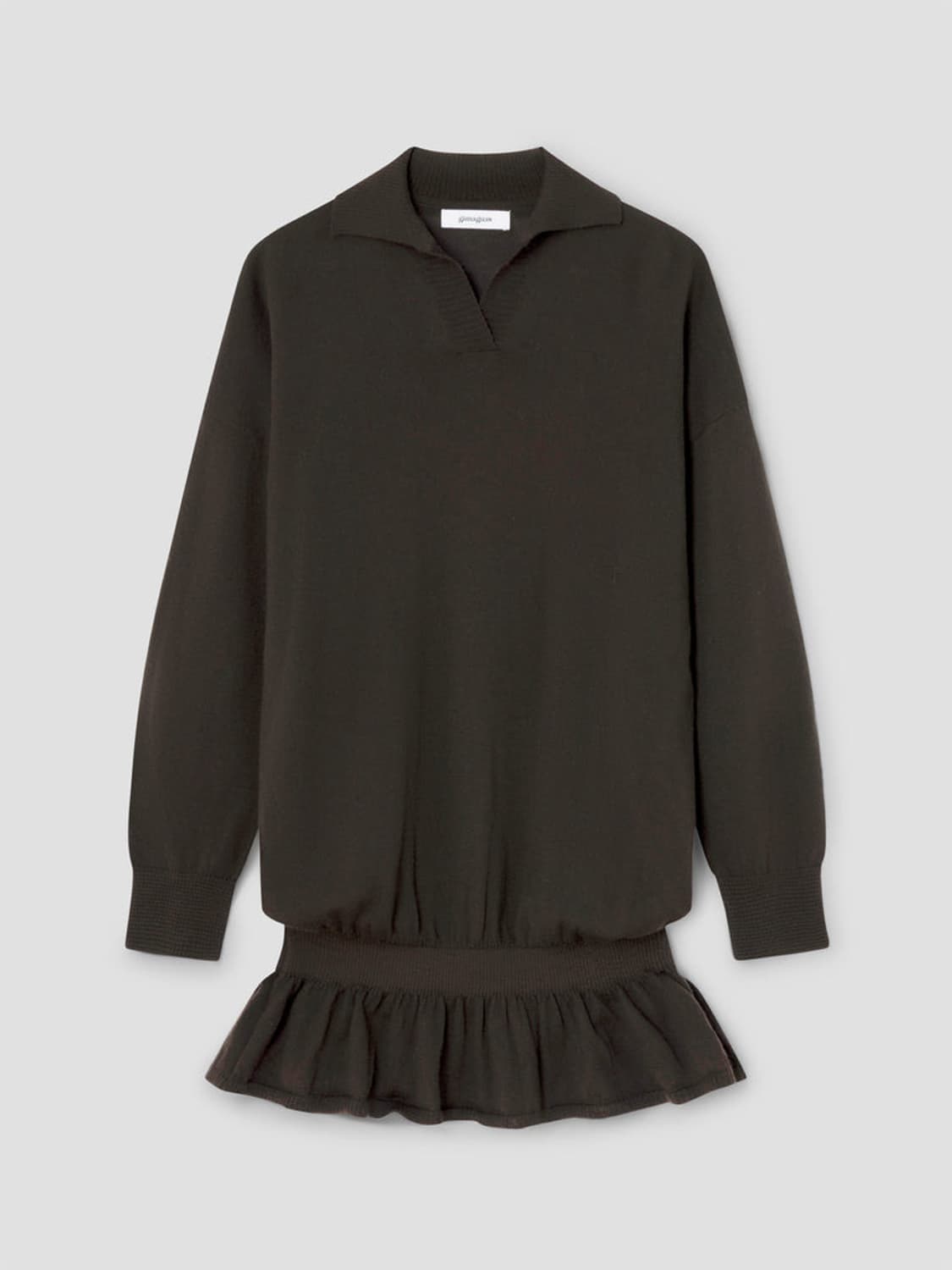 [S,M]기마구아스 Fille 러플 니트 원피스/브라운 상품이미지4