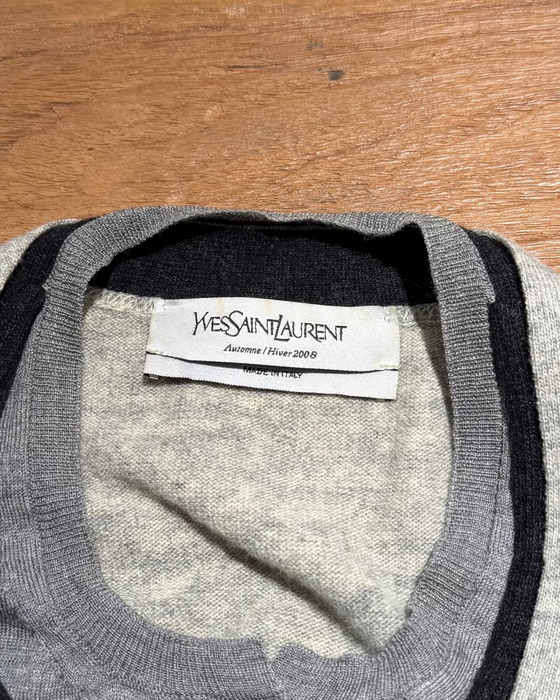 이브 생로랑 그레이 fw08 브이넥 레이어드 가디건 상품이미지7