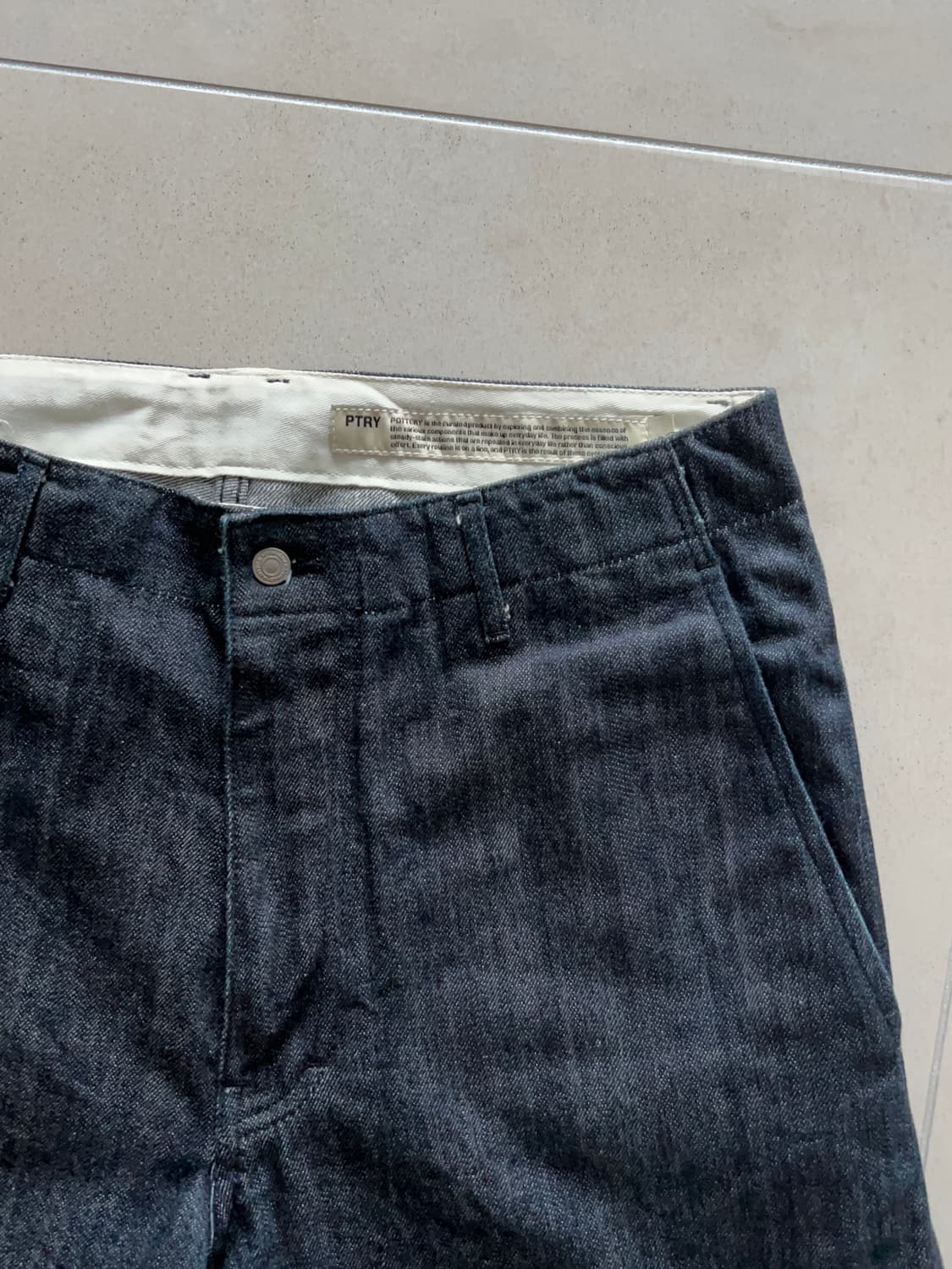 포터리 원 워시드 와이드 데님 블루 상품이미지1