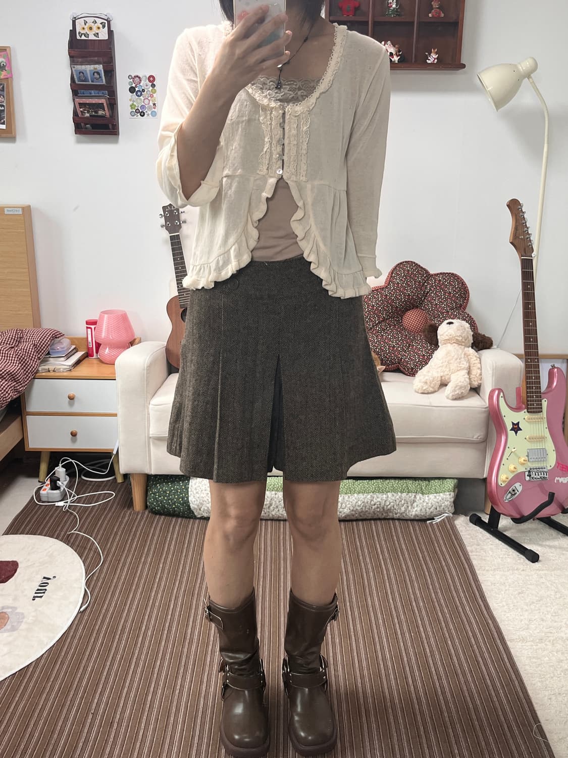 브라운 빈티지 치마바지  상품이미지1