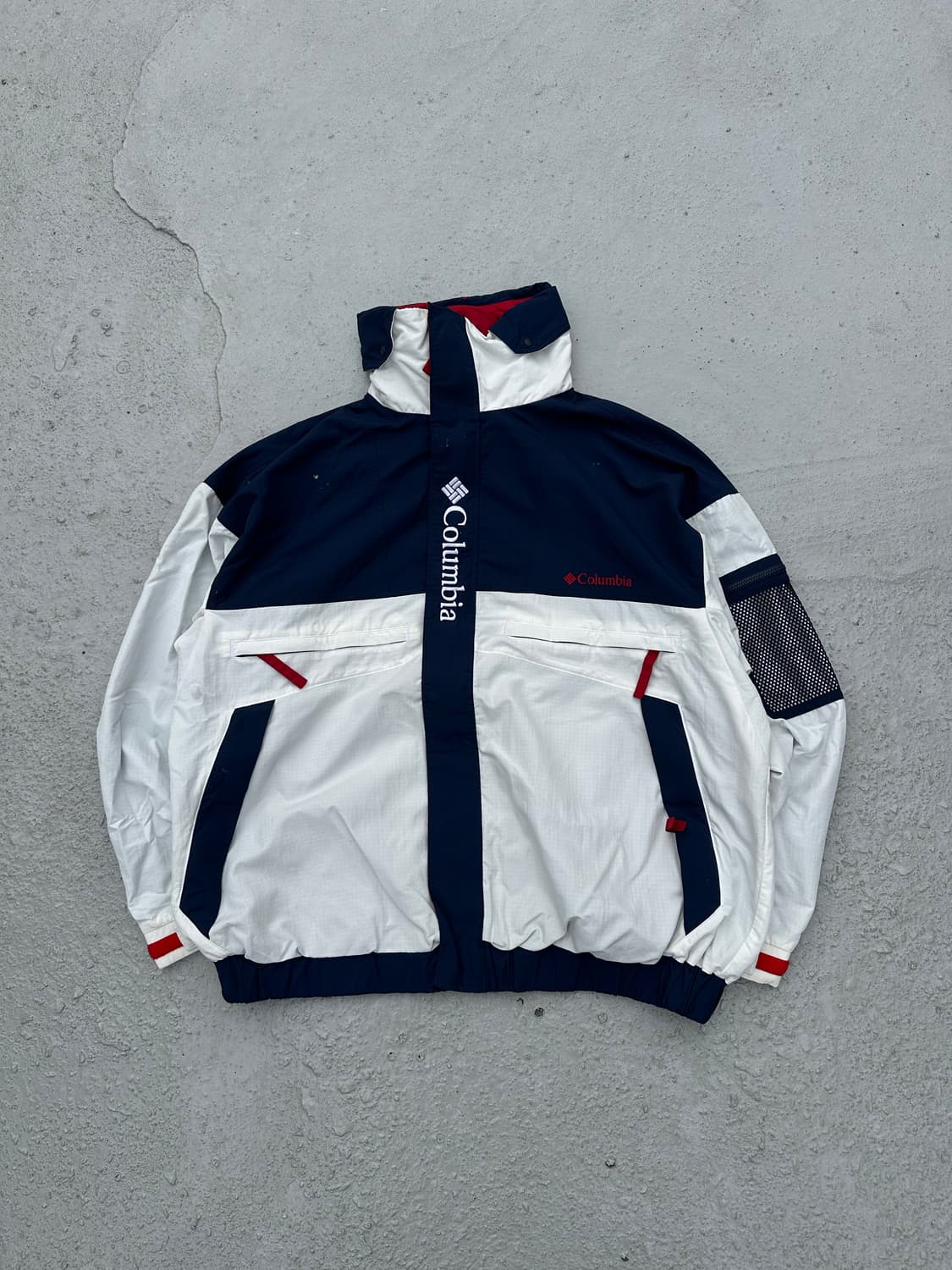 컬럼비아 바람막이 네이비/화이트 상품이미지1