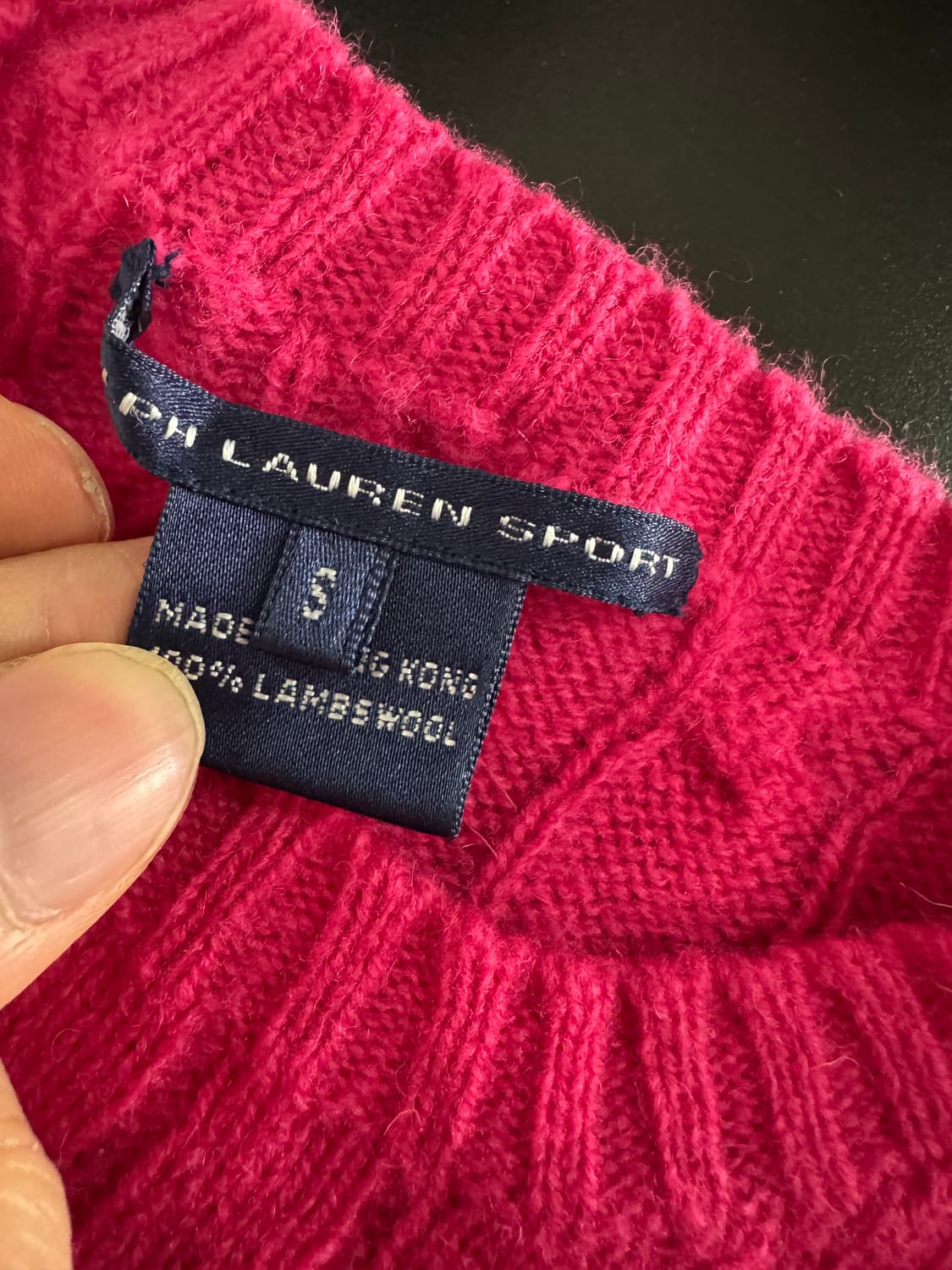 여성 폴로 랄프로렌 스포츠 가벼운 램스울 핑크 니트 상품이미지3