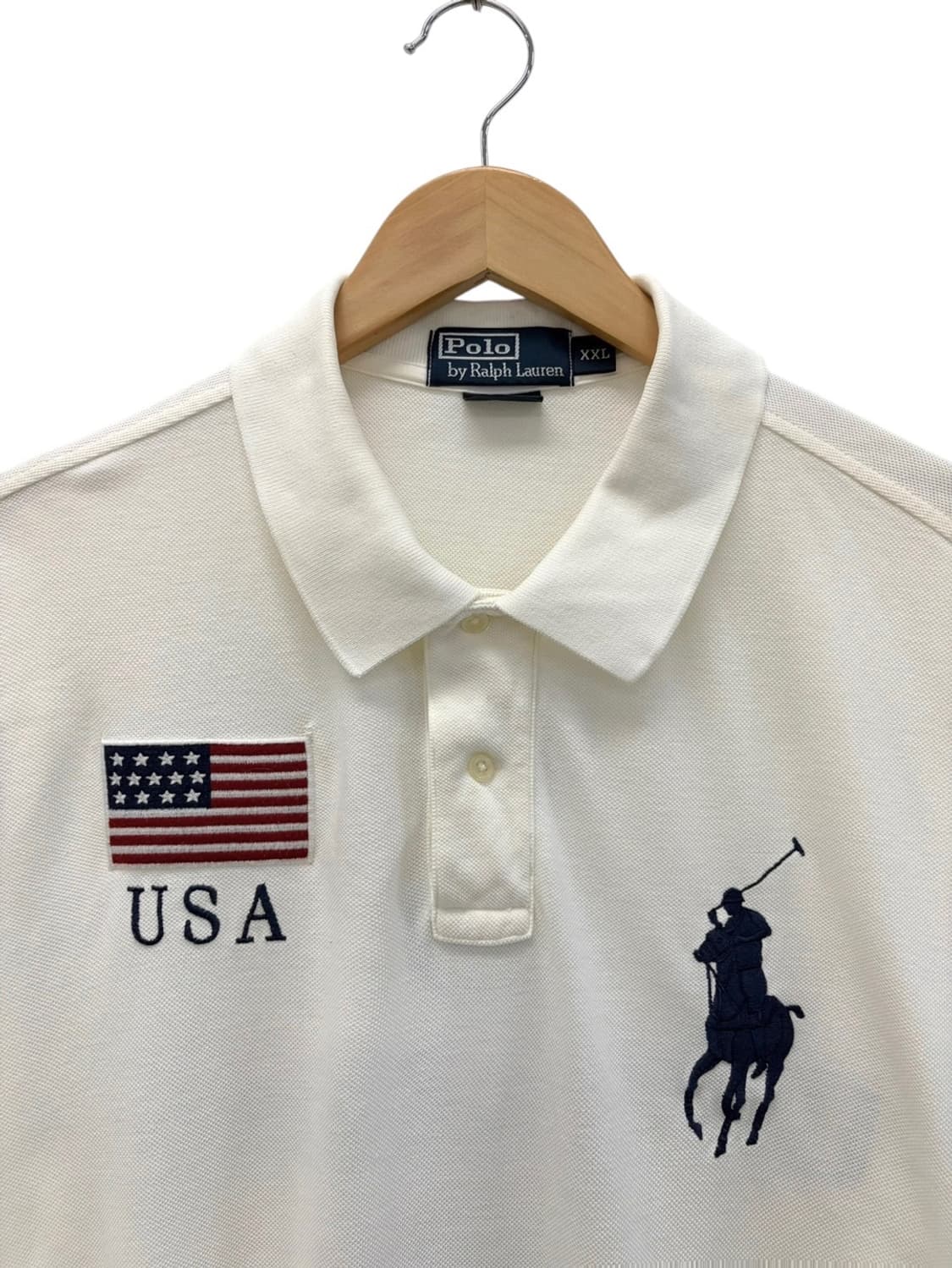 00s 폴로 빅포니 USA 성조기 반팔 피케티 (2XL) 상품이미지2