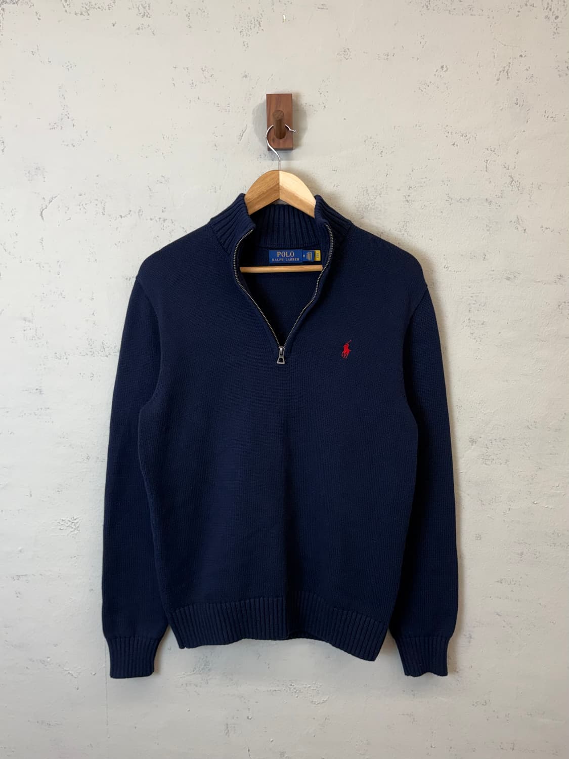 폴로랄프로렌 큐알라벨 네이비 니트 반집업 상품이미지1