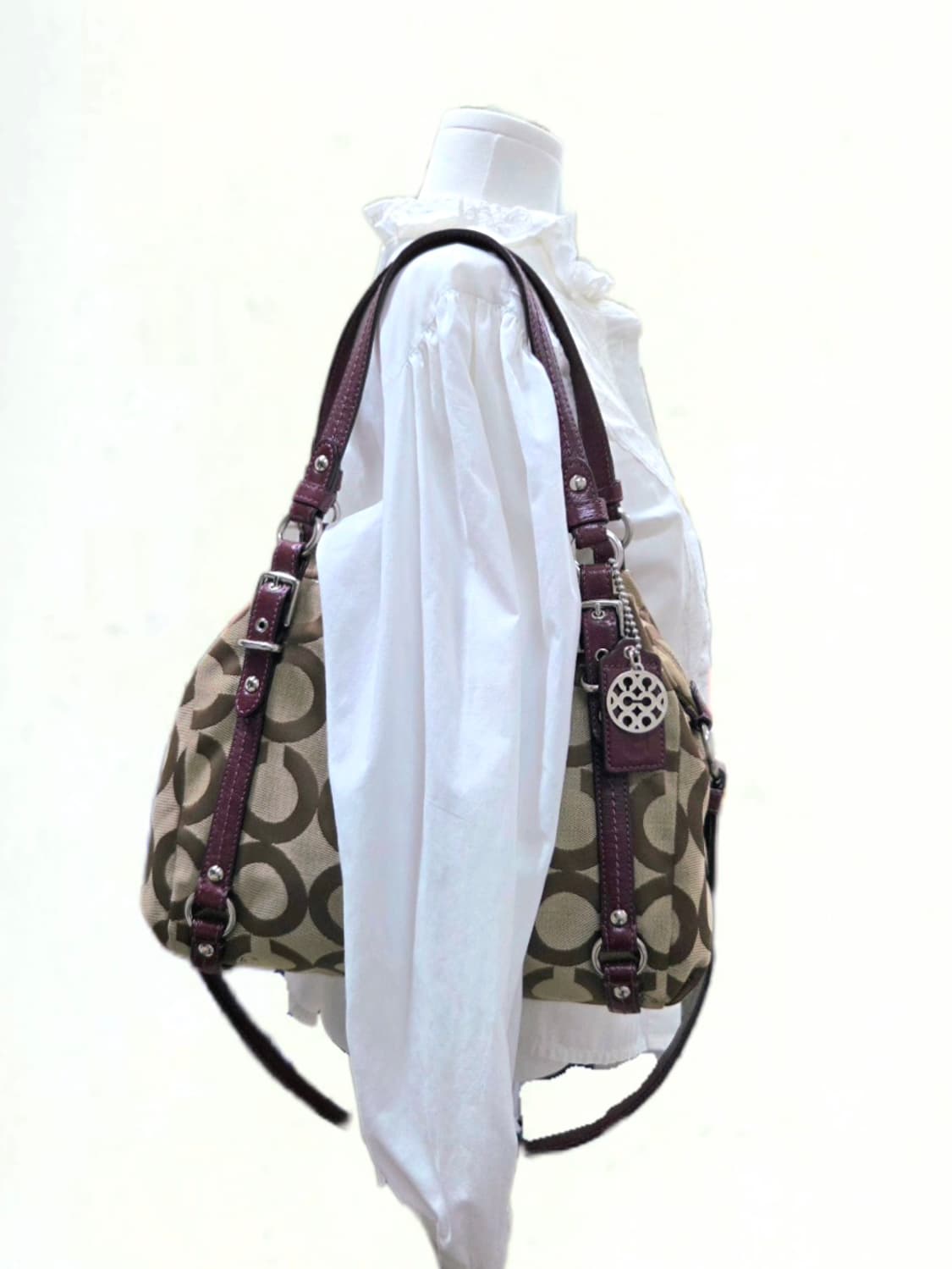 Coach Op Art Jacquard 2WAY Silver 상품이미지6