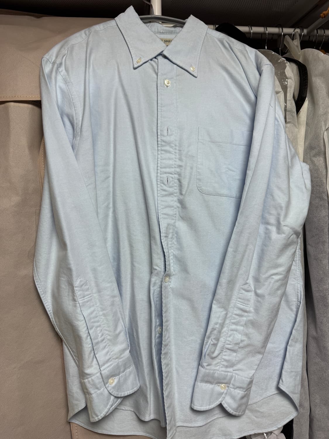 프로드셔츠 d-300 옥스포드 셔츠 화이트, 블루 m(컴포트48) 상품이미지3