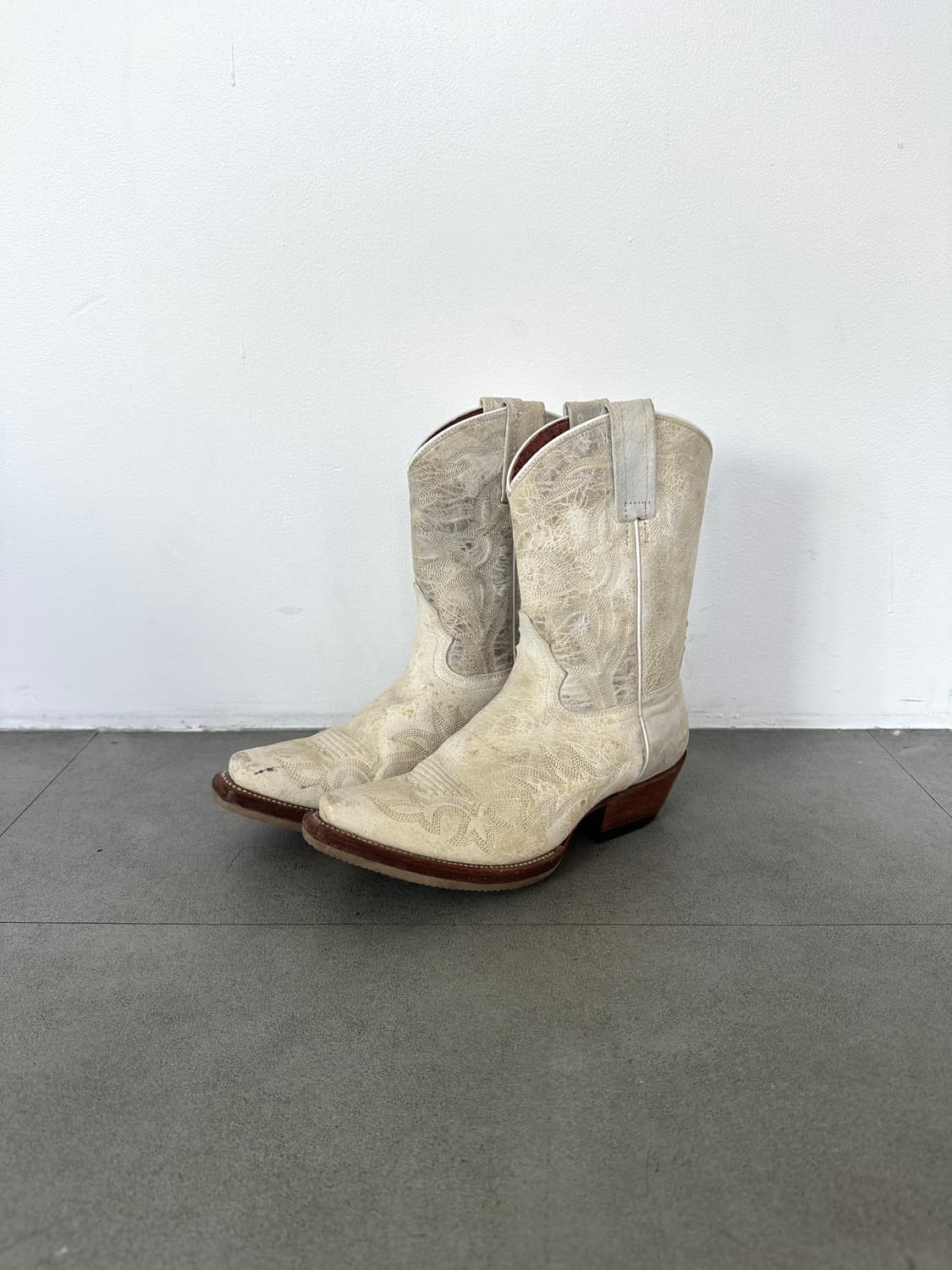 VTG 멕시코 웨스턴 부츠 아이보리 상품이미지1