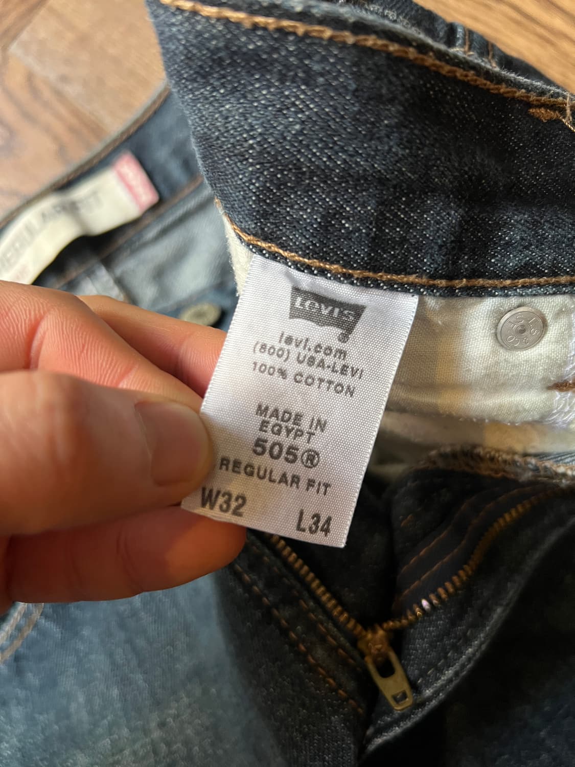 [32]00's 리바이스 USA 505 다크블루 워싱 데님 팬츠 상품이미지7