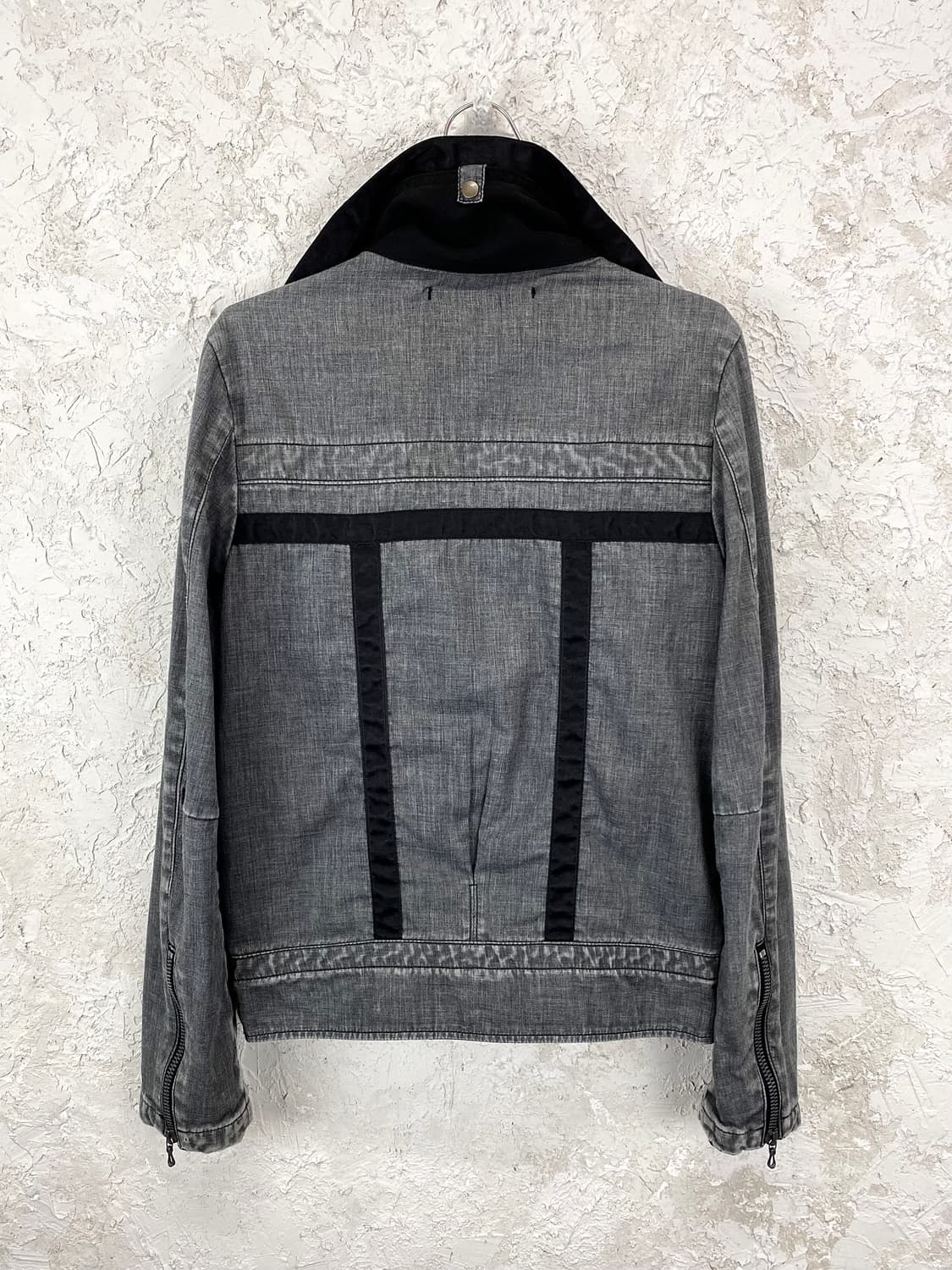 립 반 윙클 워시드 코튼 하이 넥 자켓 상품이미지2