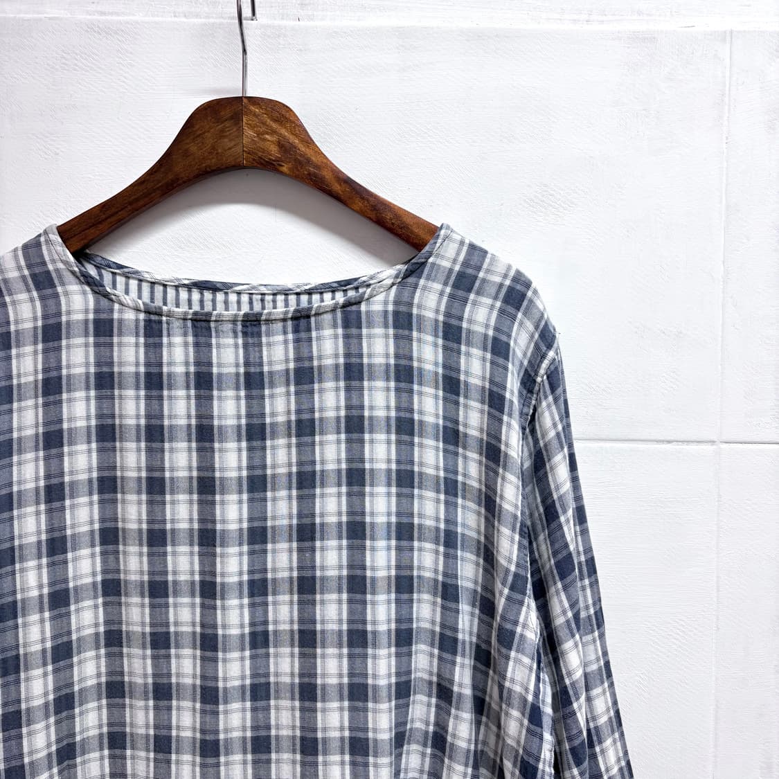 체크 코튼 포켓 러블리 모리걸 블라우스 JPN 상품이미지2