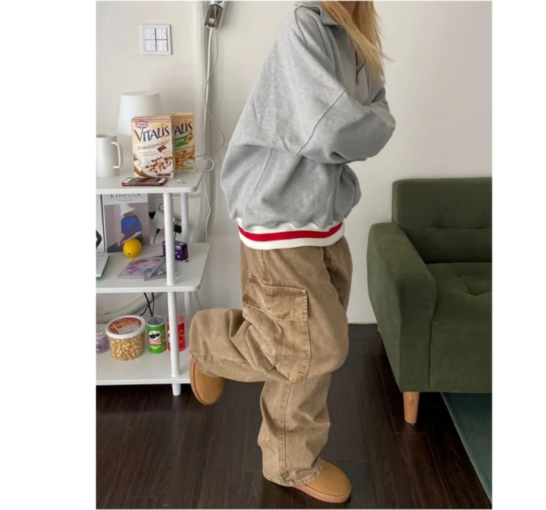 아워웨이브룸 피그먼트 카고 팬츠 브라운 S 상품이미지1