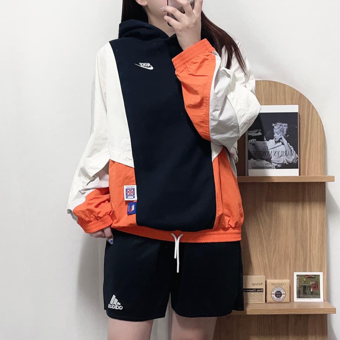 [정품] 나이키 컬러블록 하이브리드 후드티 [ M ] 상품이미지2