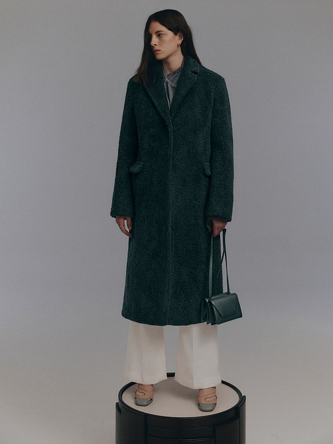 여) 렉토 딥그린 시어링코트  상품이미지7