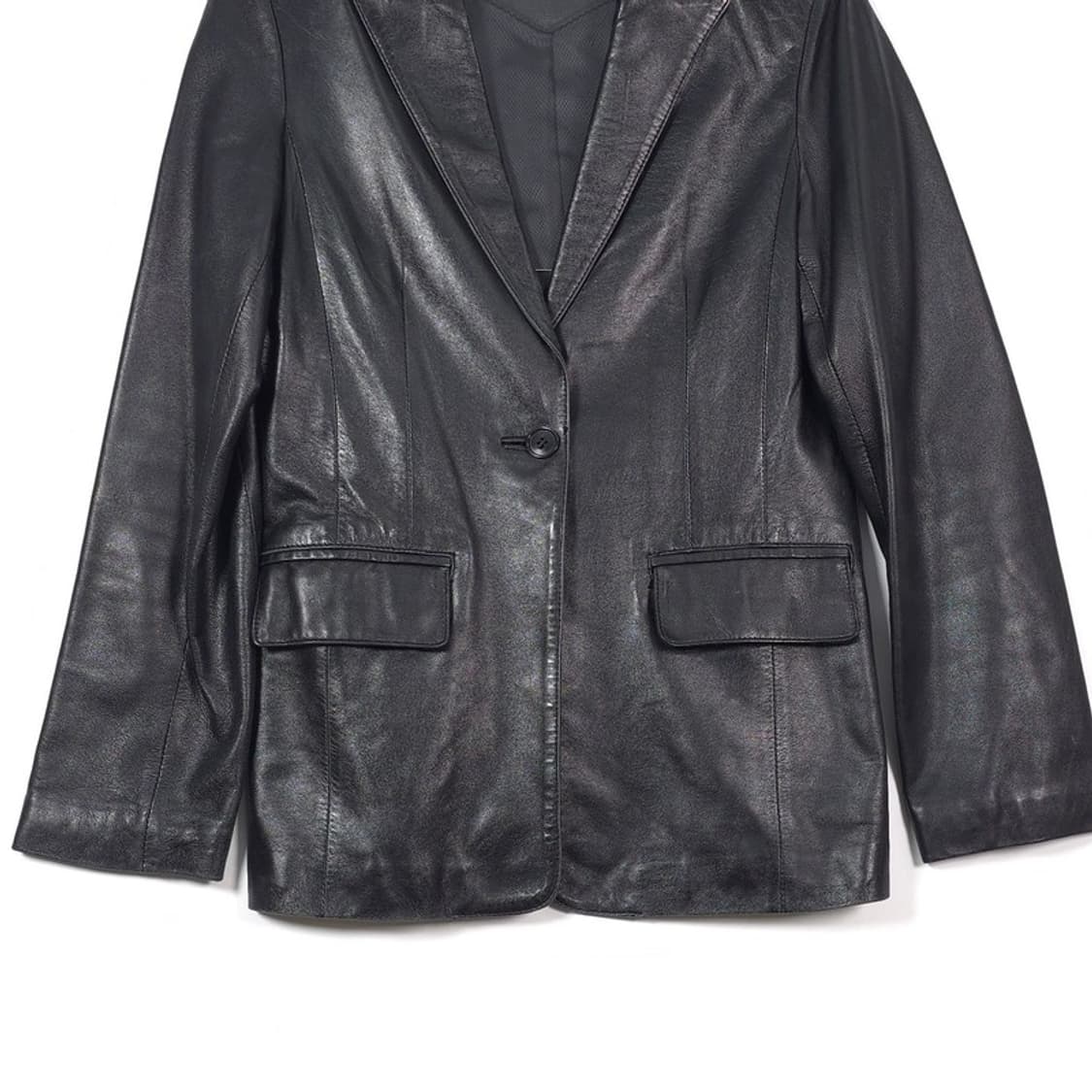 DIXIE 리얼 양가죽 원버튼 레더 블레이저 자켓 55 상품이미지4