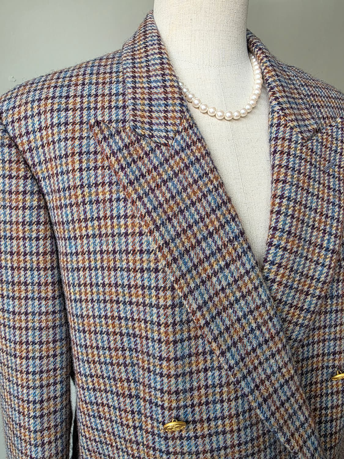 INGEBORG 체크 골드 버튼 더블 브레스티드 자켓 상품이미지3