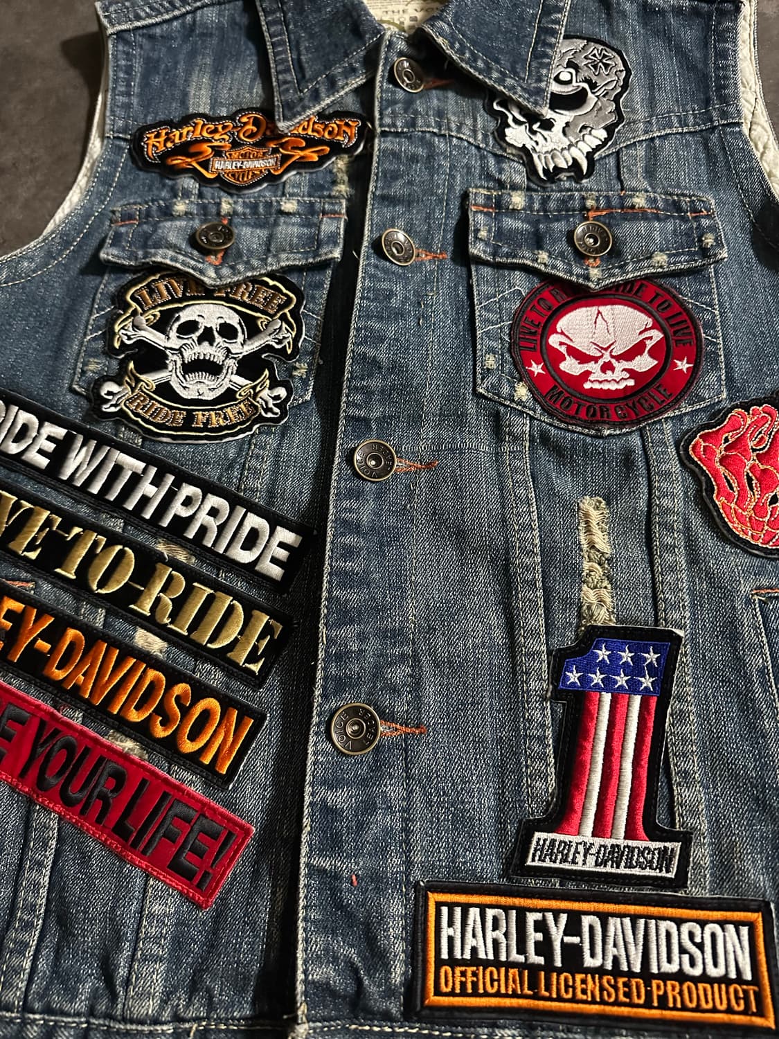 데님 베스트 패치 장식 상품이미지2