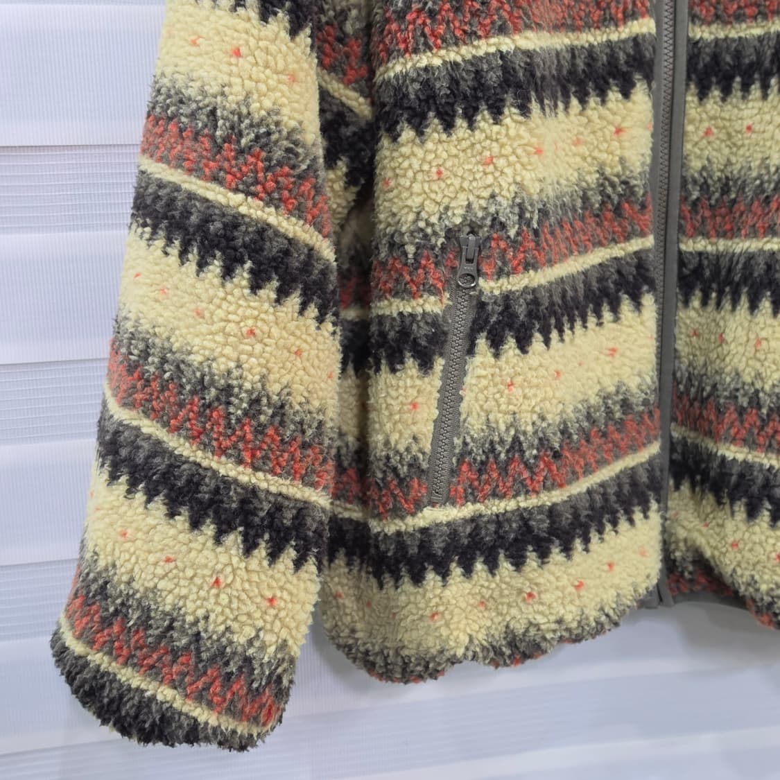 일본 Elcamino 노르딕 패턴 후리스 집업자켓- 우먼프리 상품이미지3