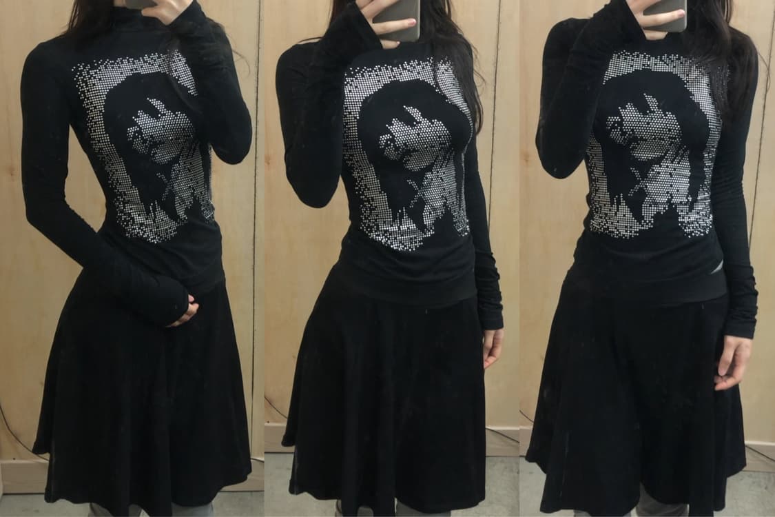 [직수입] 빈티지 스터즈 폴라 티셔츠 상품이미지1