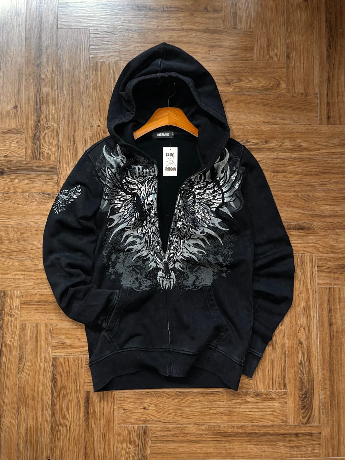 버커루 빈티지 프린팅 후드집업 상품이미지1