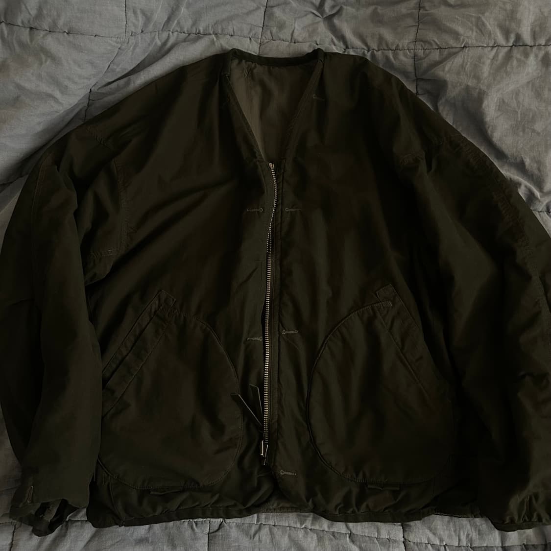 (4) 25fw 폴리테루 리버시블 라이너 자켓 블랙 차콜 블차 상품이미지4