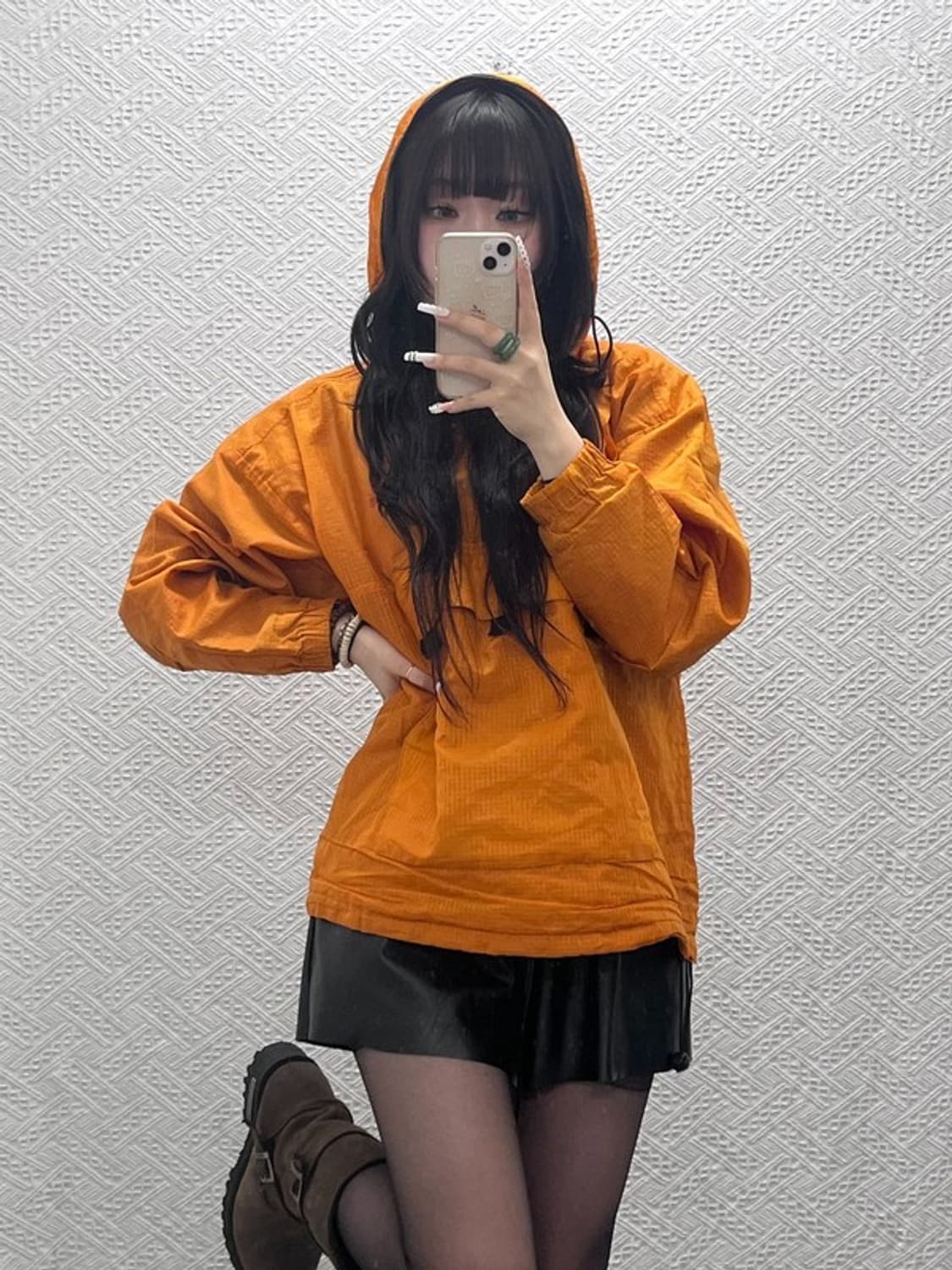 아디다스 재팬 레트로 Y2K 오렌지 바람막이 아노락 105 C10816 상품이미지1