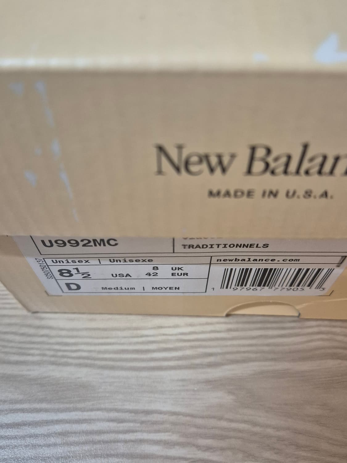 뉴발란스 U992MC 크림 265새상품 상품이미지5