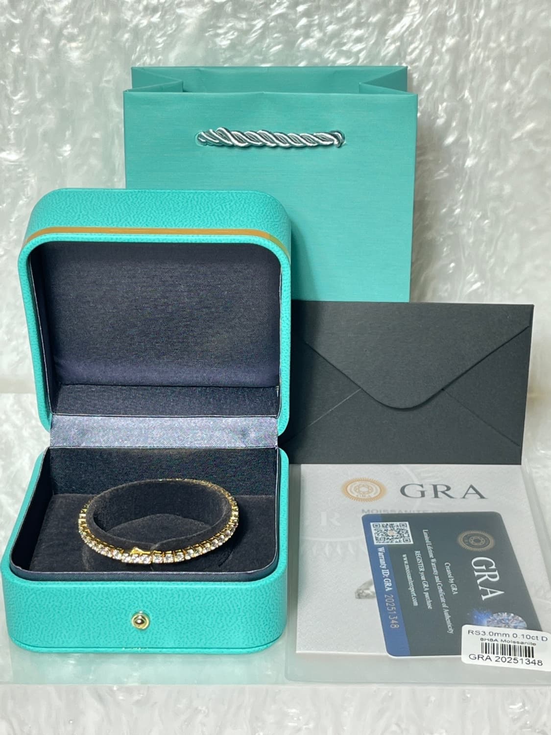 *새상품* 모이사나이트 4프롱 18k 옐로우골드 원터치 테니스 은팔찌  상품이미지1