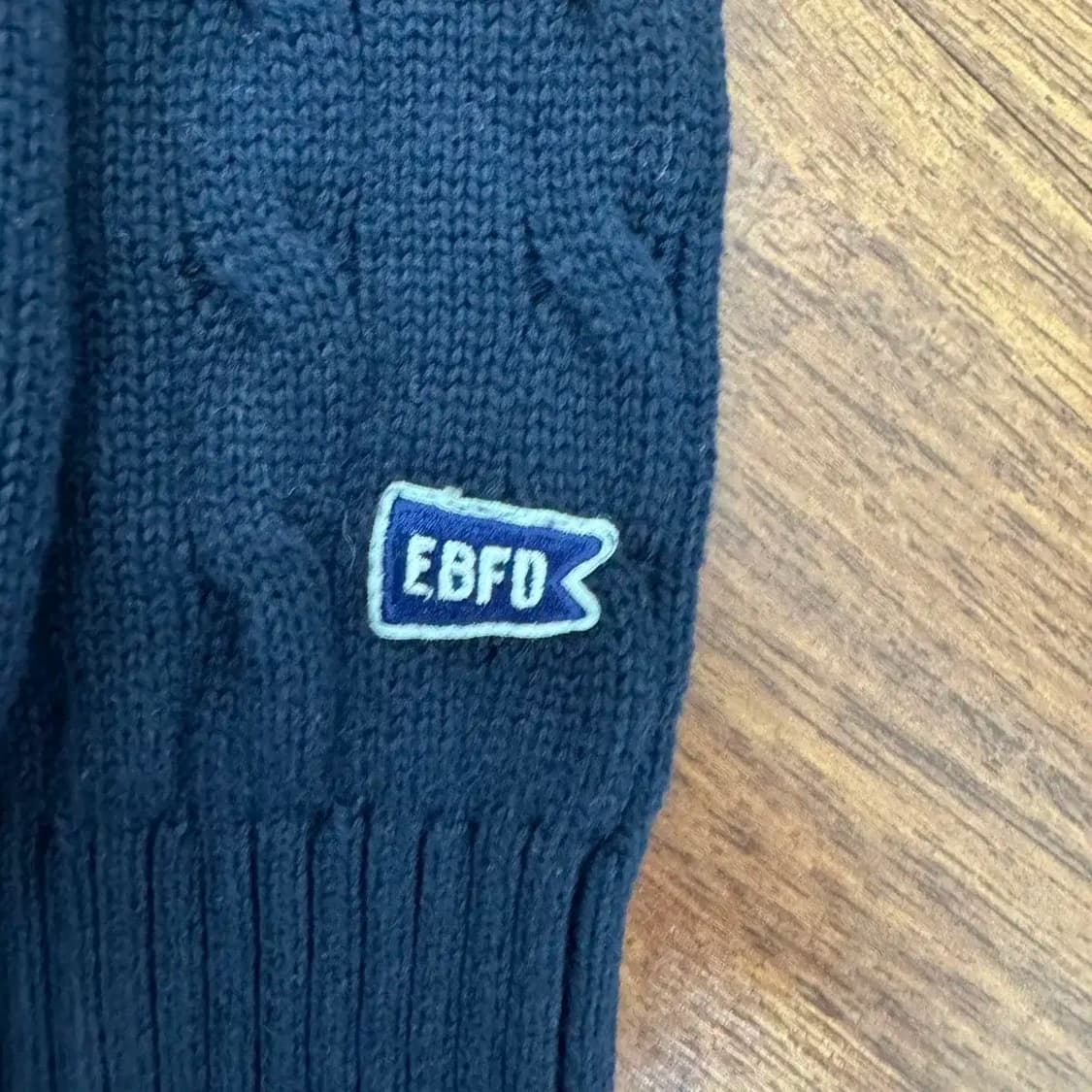 L(105) 이벳필드 케이블 네이비 라운드 니트  상품이미지4