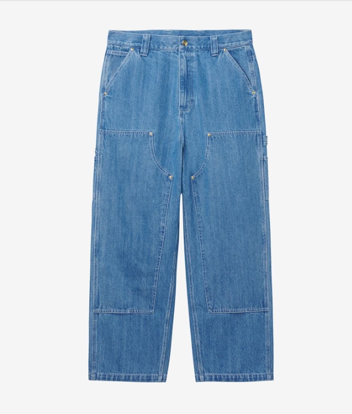 칼하트 WIP 내쉬 더블 니 팬츠 블루 스톤 워시드 XL 상품이미지2