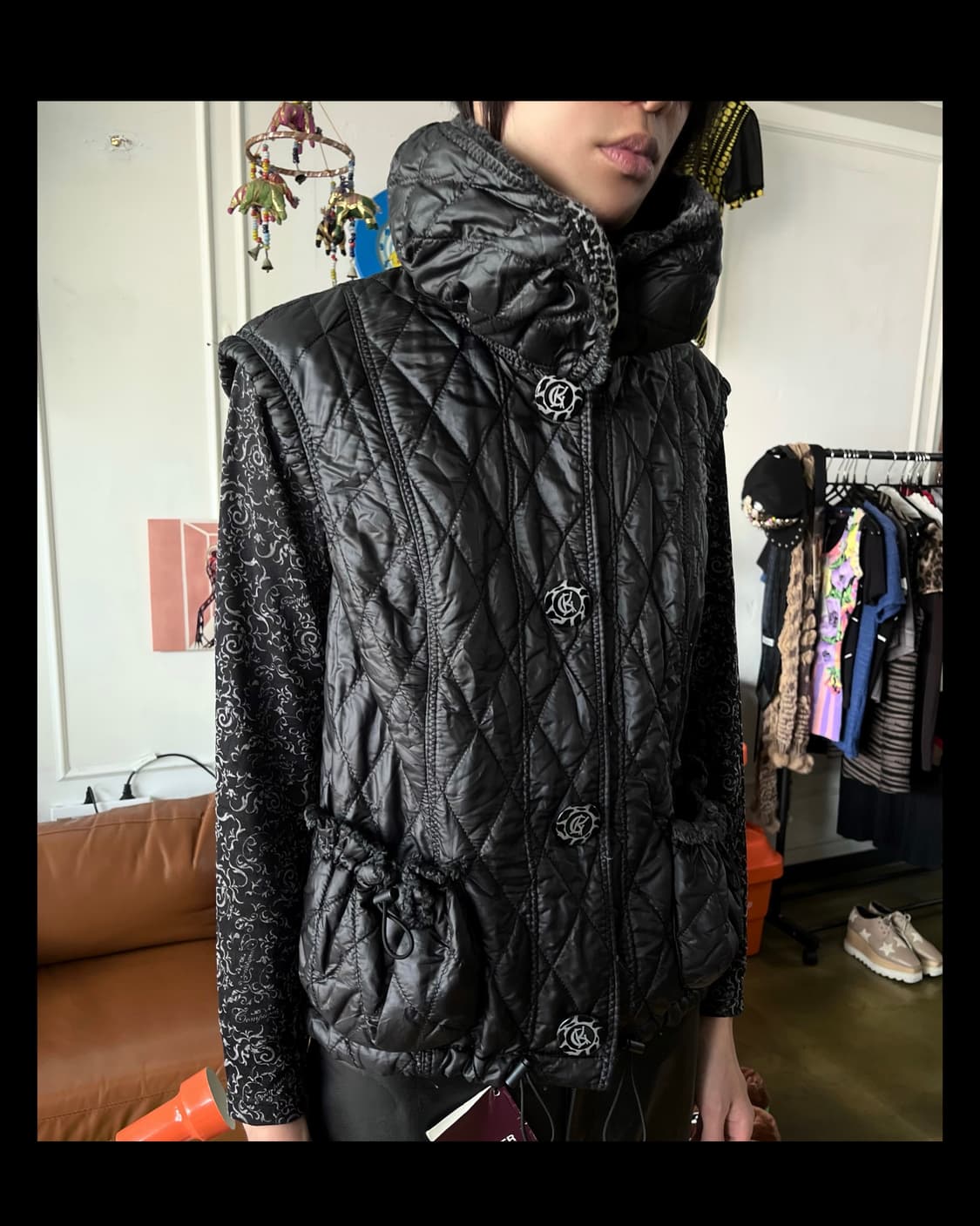 La Moda GOJI GK Leopard Qualting Vest 상품이미지3