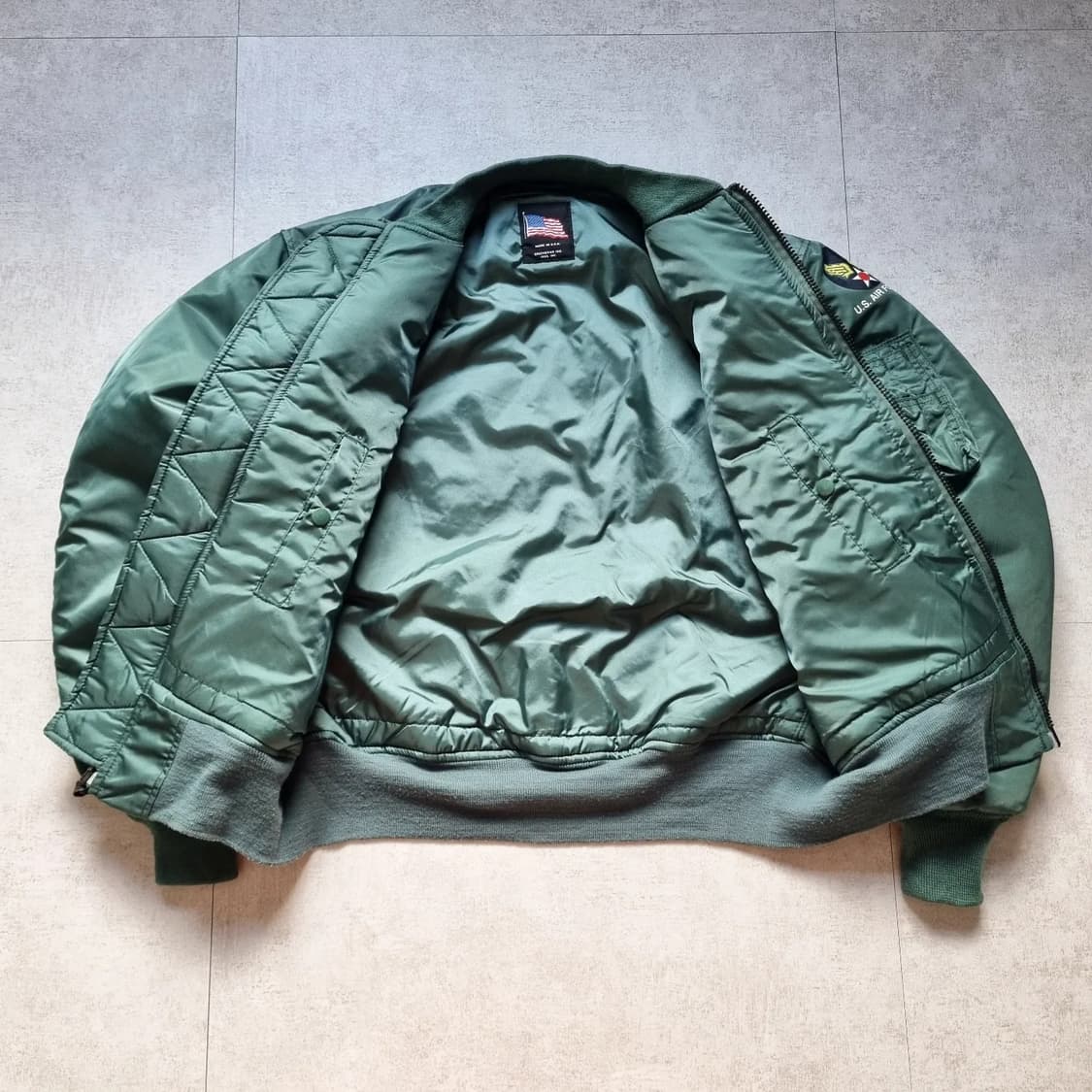 90s USA Greenbrier MA-1 Flight Jkt L sz 상품이미지6