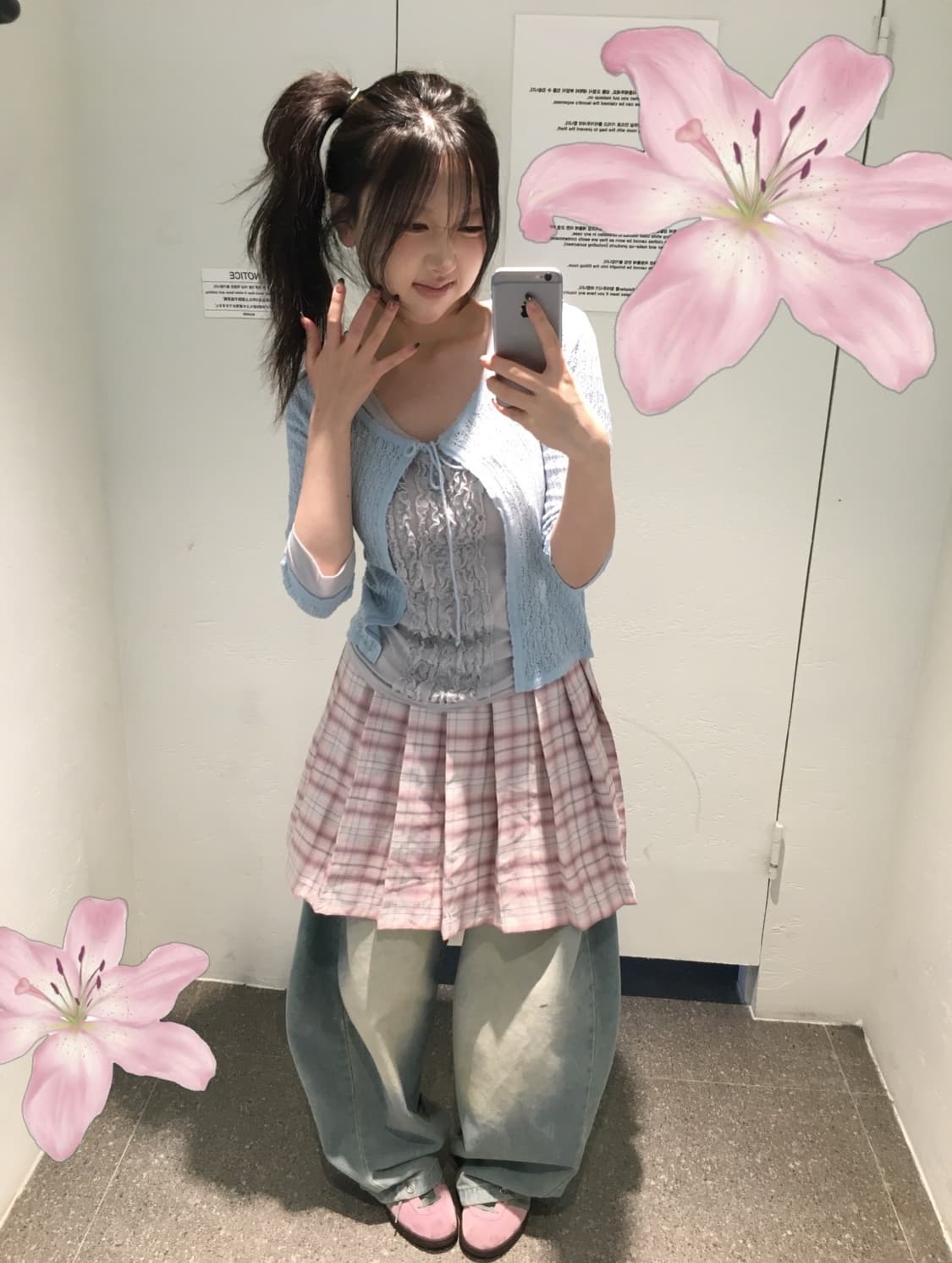 빈티지 핑크 소라 벚꽃 코디세트 상품이미지2