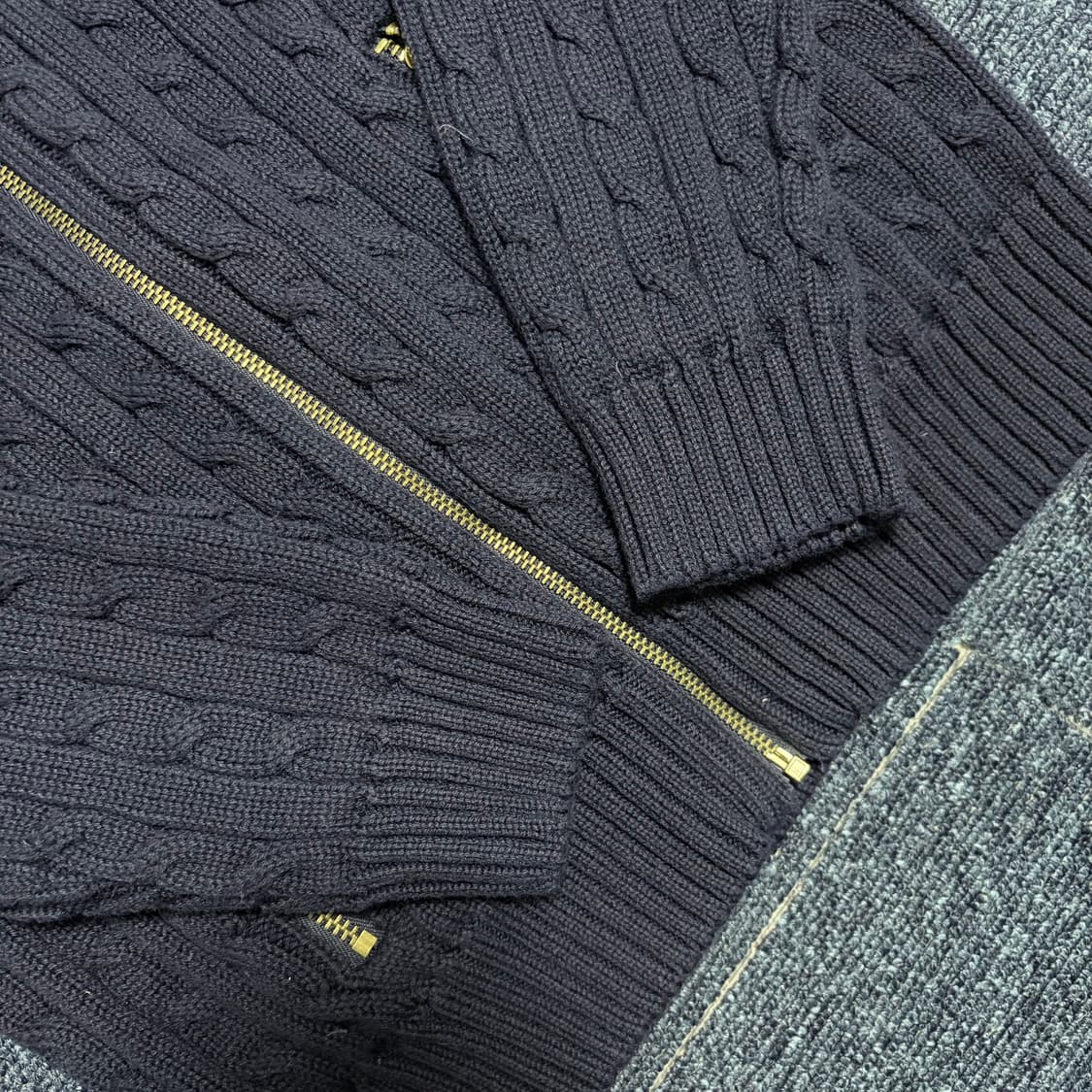 랄프로렌 그린라벨 꽈배기 니트 집업 상품이미지2