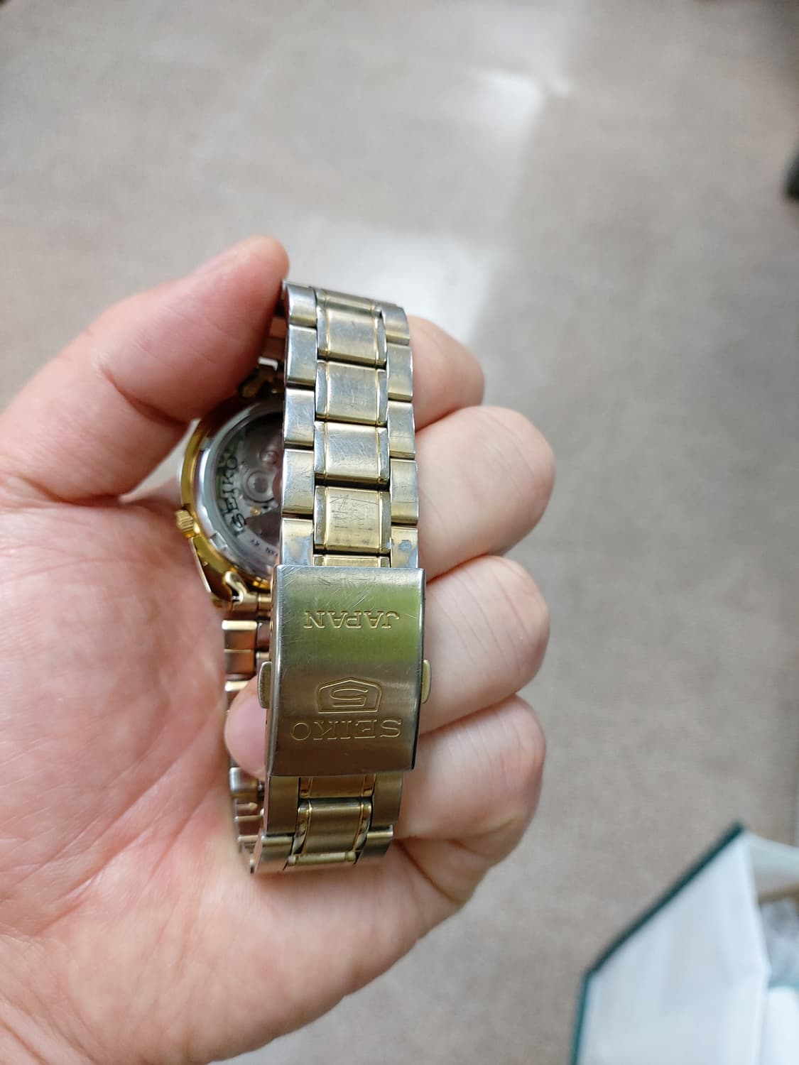 세이코5 골드 콤비 오토매틱 시계 상품이미지3