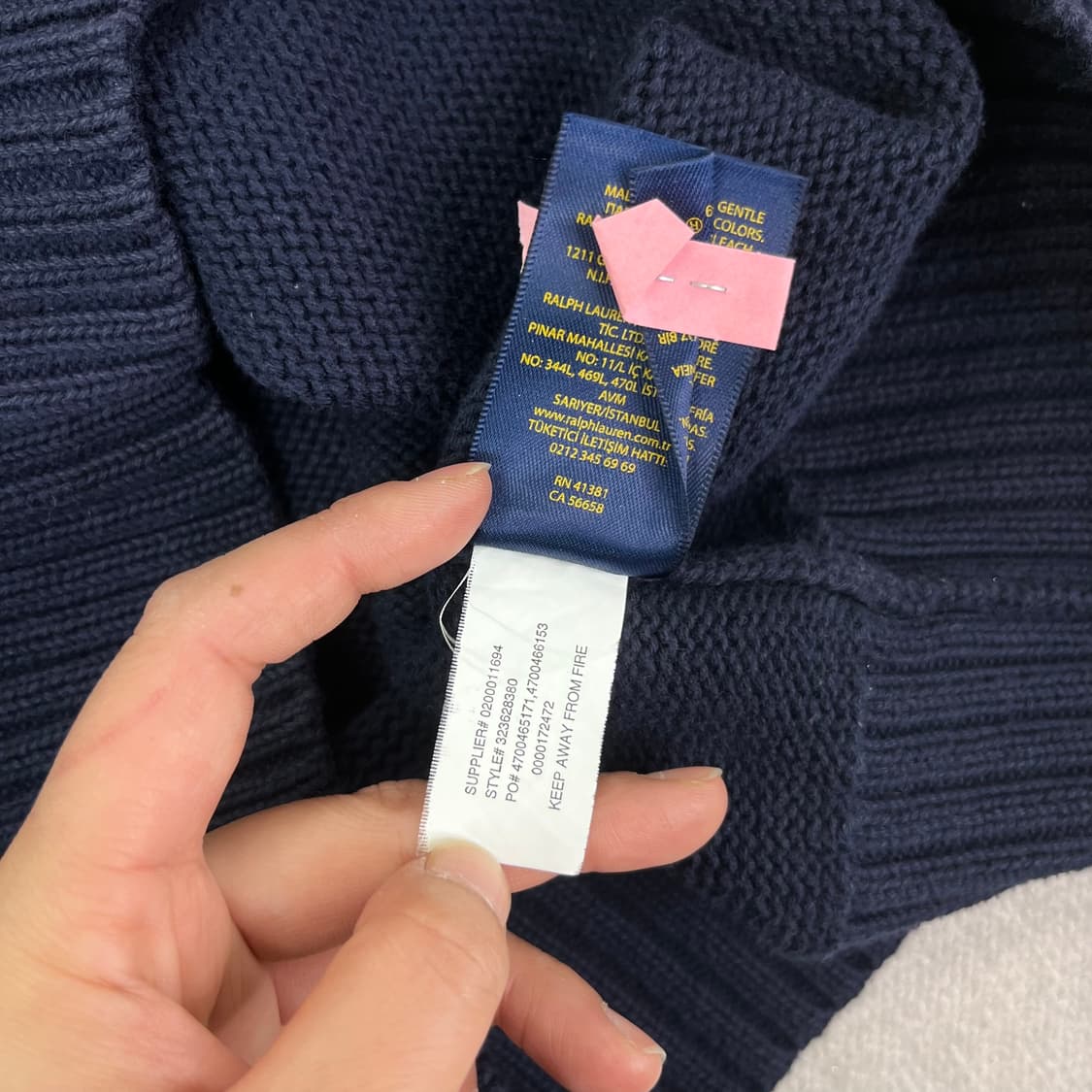 95 폴로 랄프로렌 네이비 코튼 반집업 니트 상품이미지7