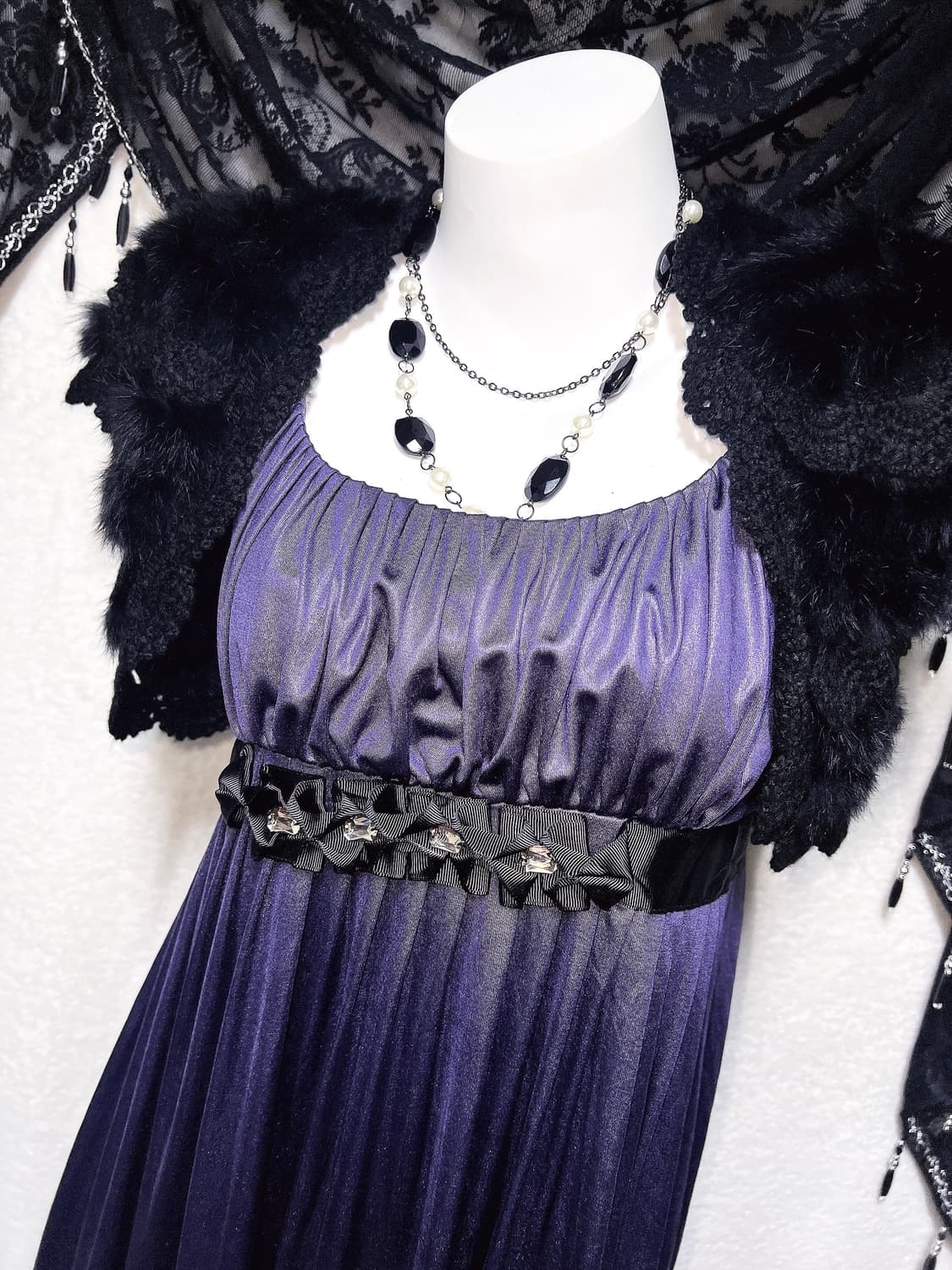 슈슈룬 바닐라깔 퍼플 벌룬 미니원피스 히메갸루 오네 고스펑크 파티드레스 상품이미지4